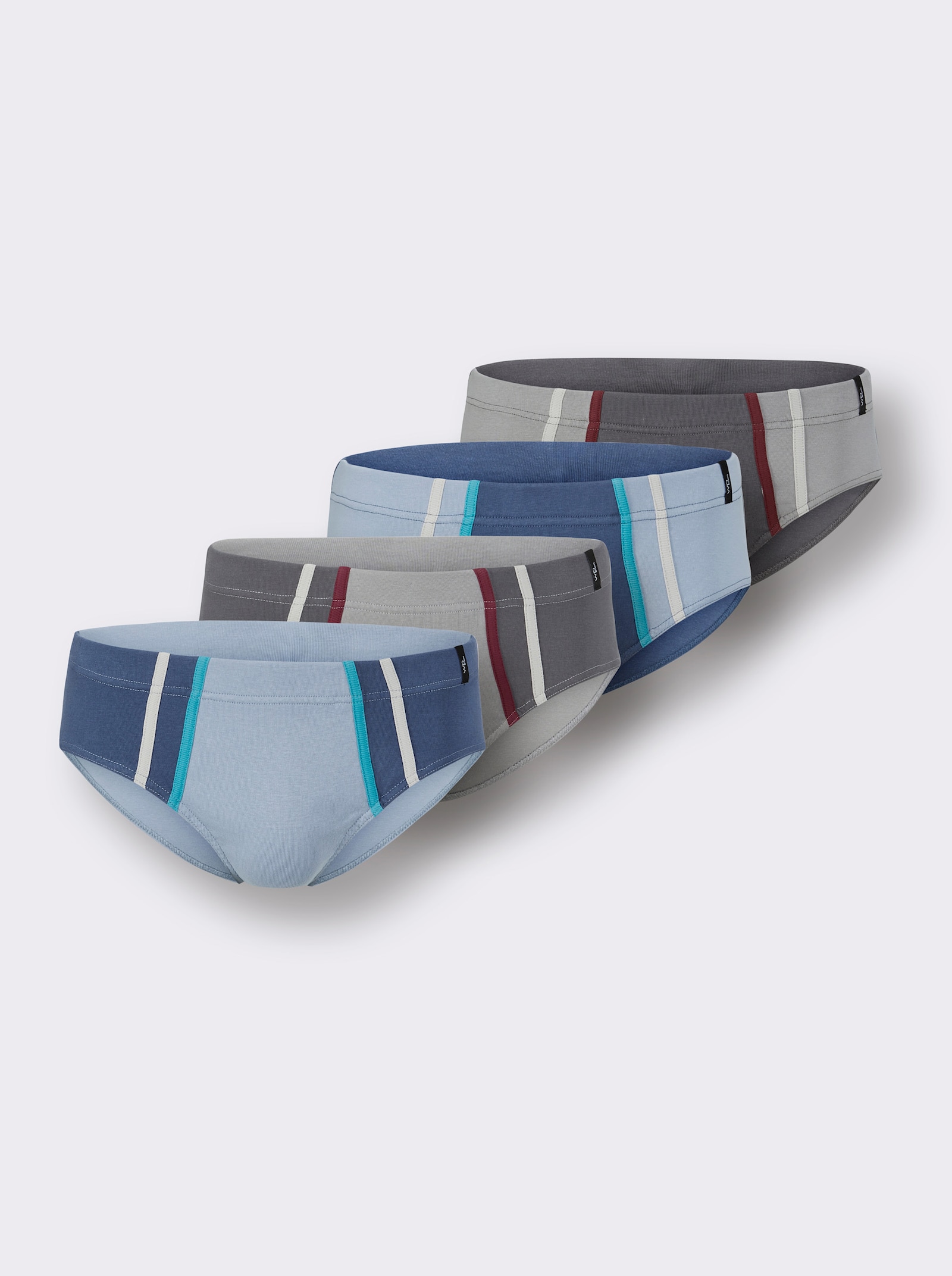 wäschepur men Slipy - džínová modrá + antracitová + modrá + kamenná šedá