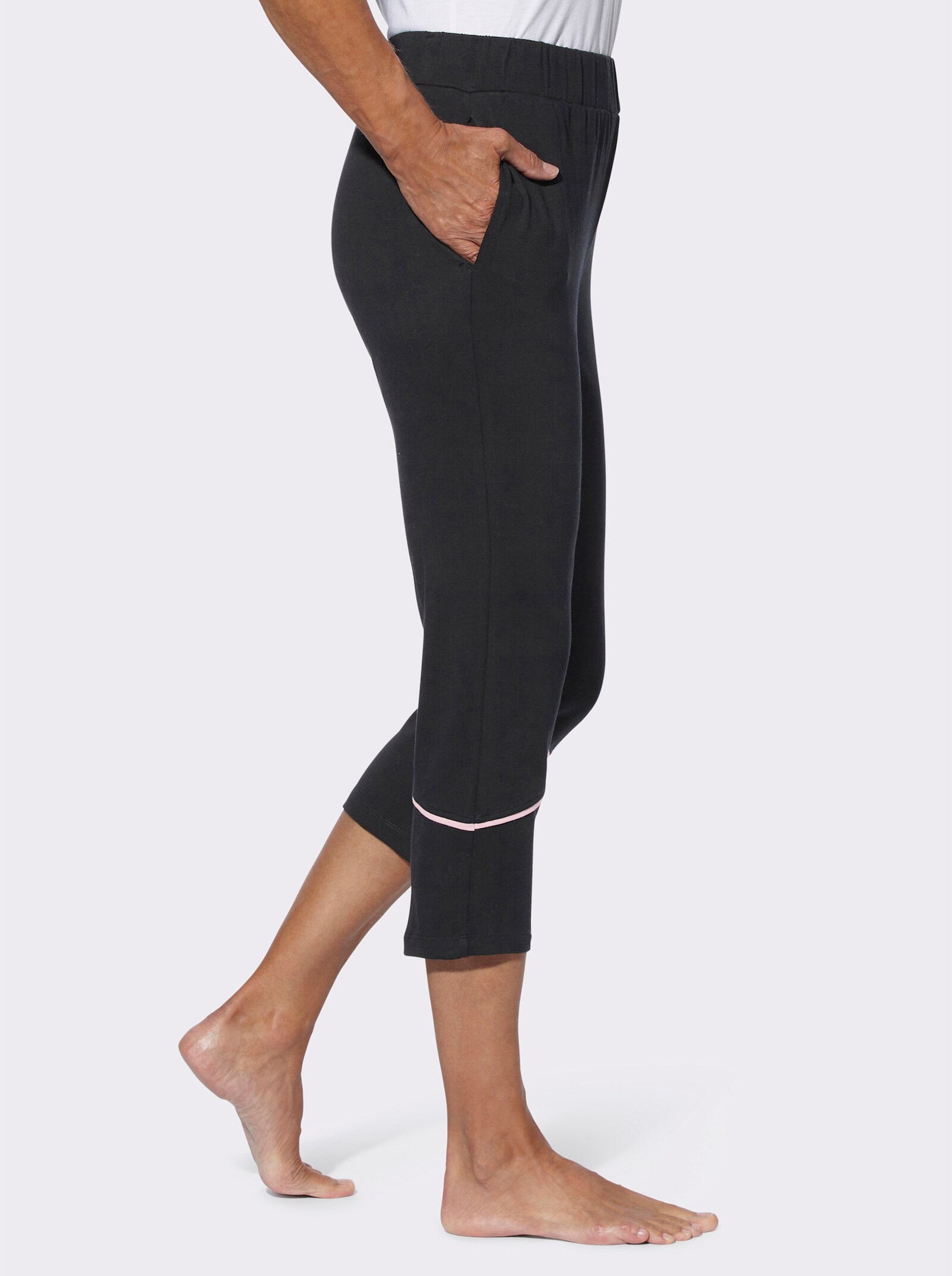 7/8 nohavice, hlad.celoobv.elas.pás - čierna