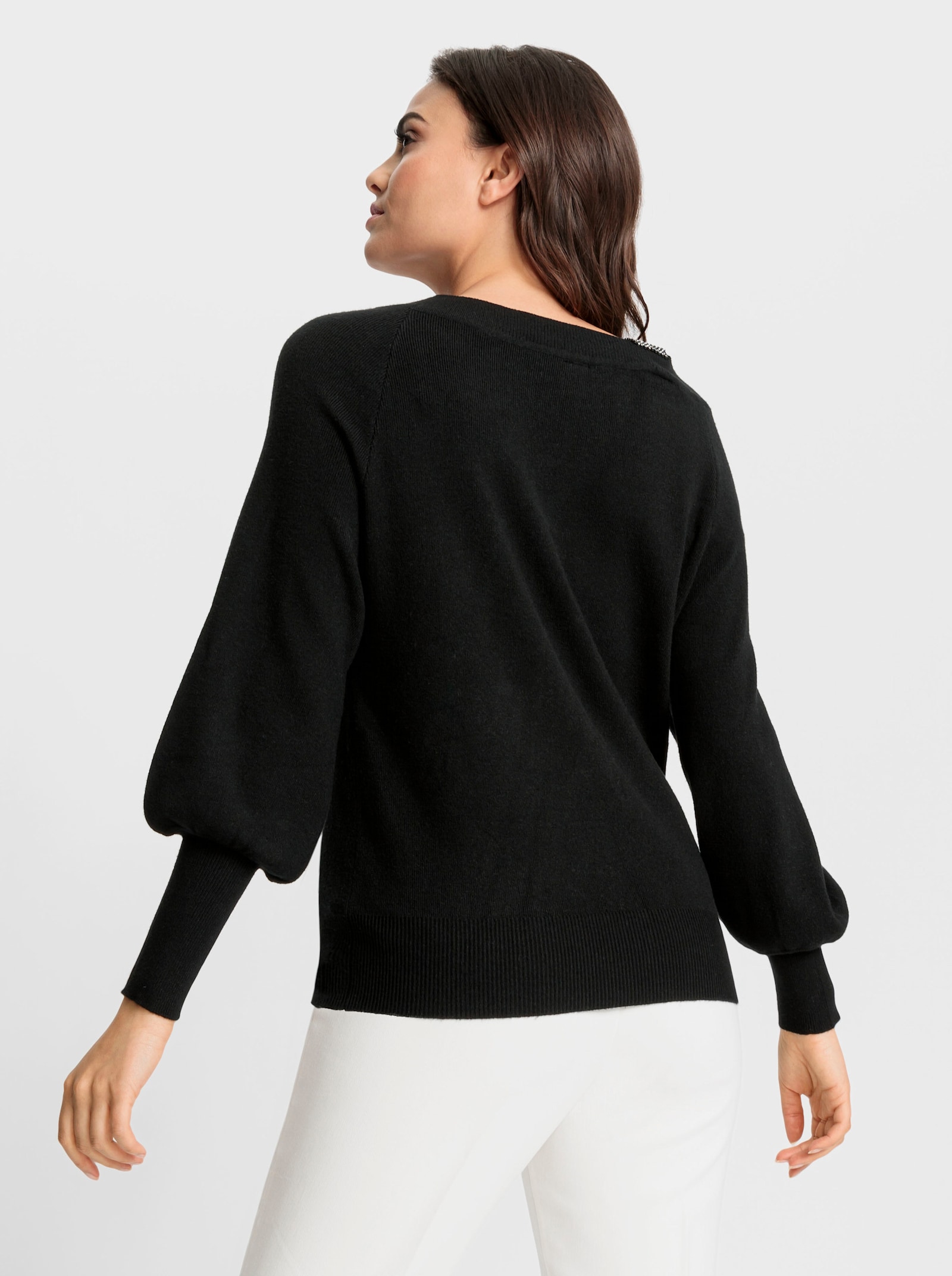 heine Gebreide pullover met glitterdetail - zwart