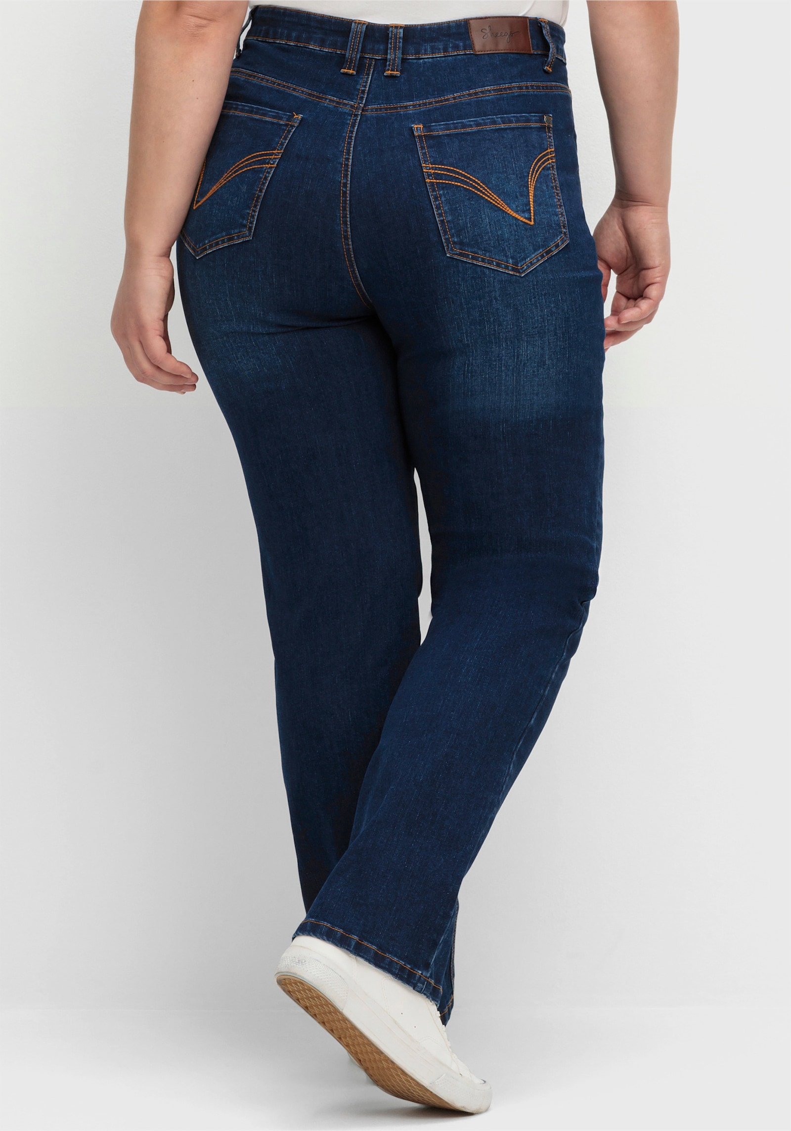 sheego Shaping jeans met rechte pijpen - dark blue denim