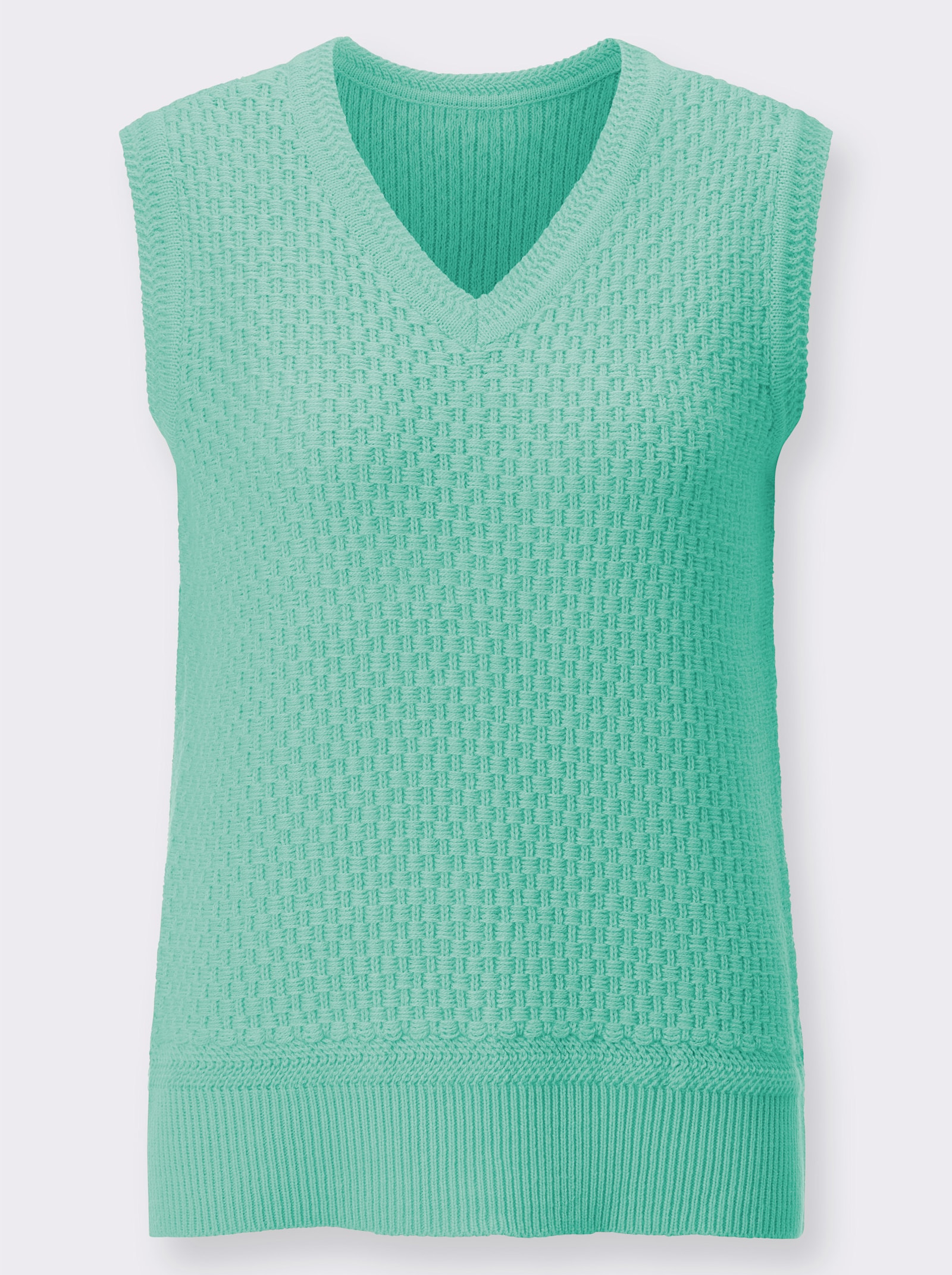 Pullunder in Strickstruktur - türkis