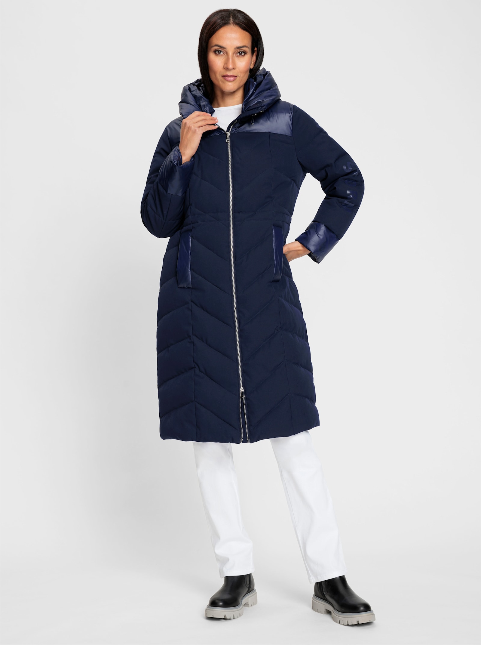 heine Manteau matelassé avec coulisse - marine