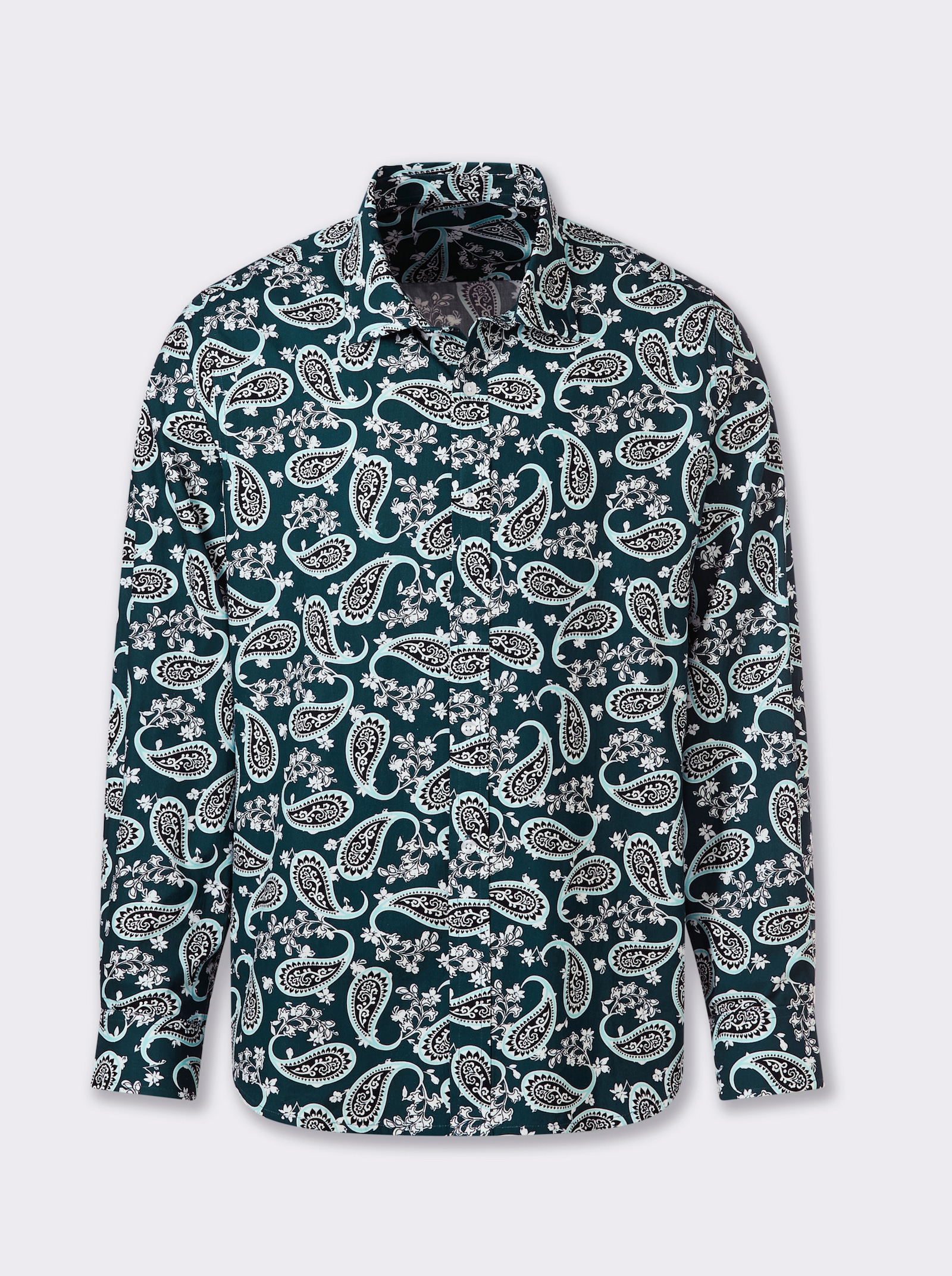 Marco Donati Langarmhemd mit Paisley-Muster - dunkelblau-weiß-bedruckt