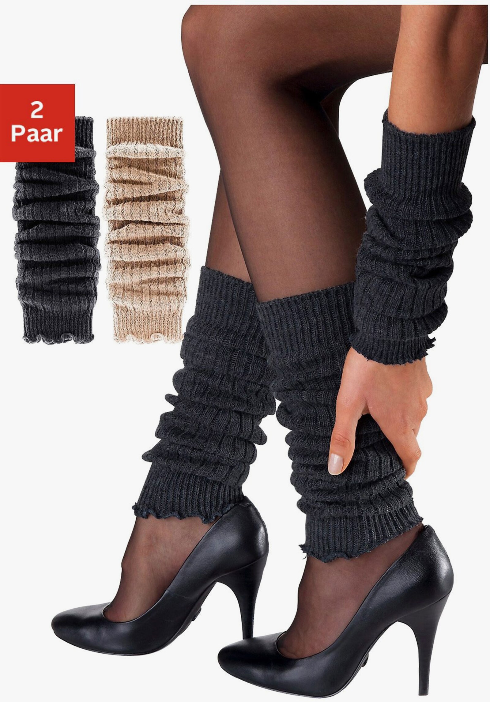 Lavana Beinstulpen - schwarz, beige