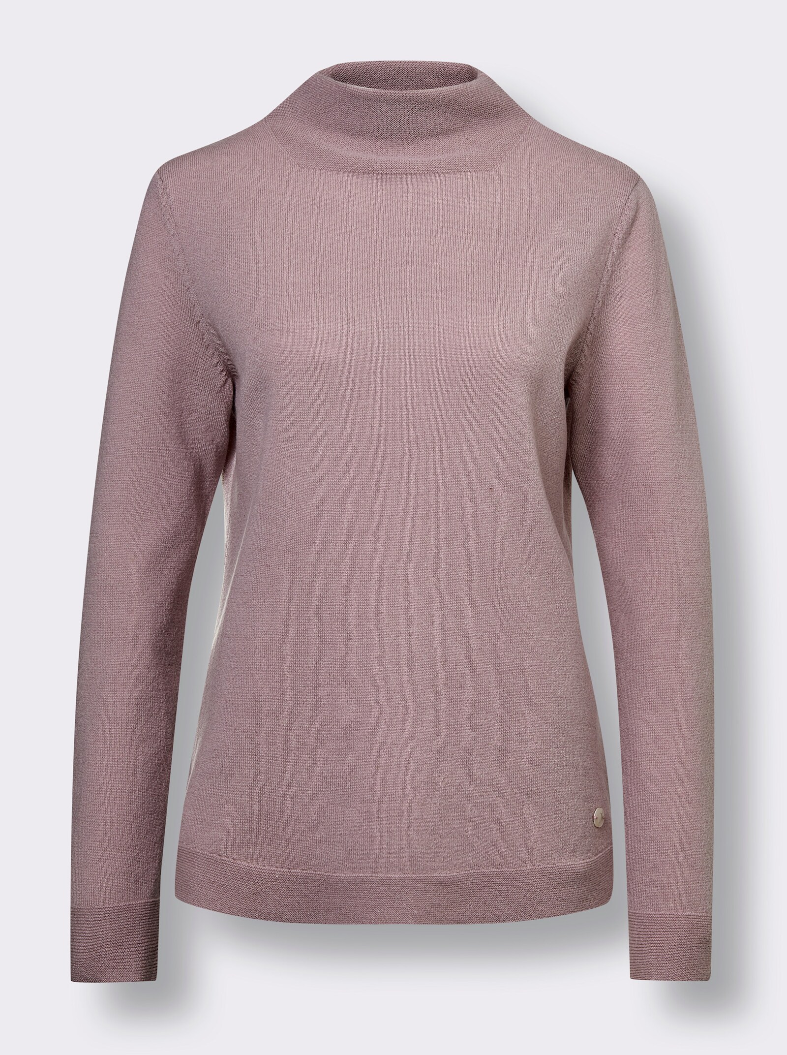 CREATION L PREMIUM Kaschmirpullover mit Kelchkragen - mauve