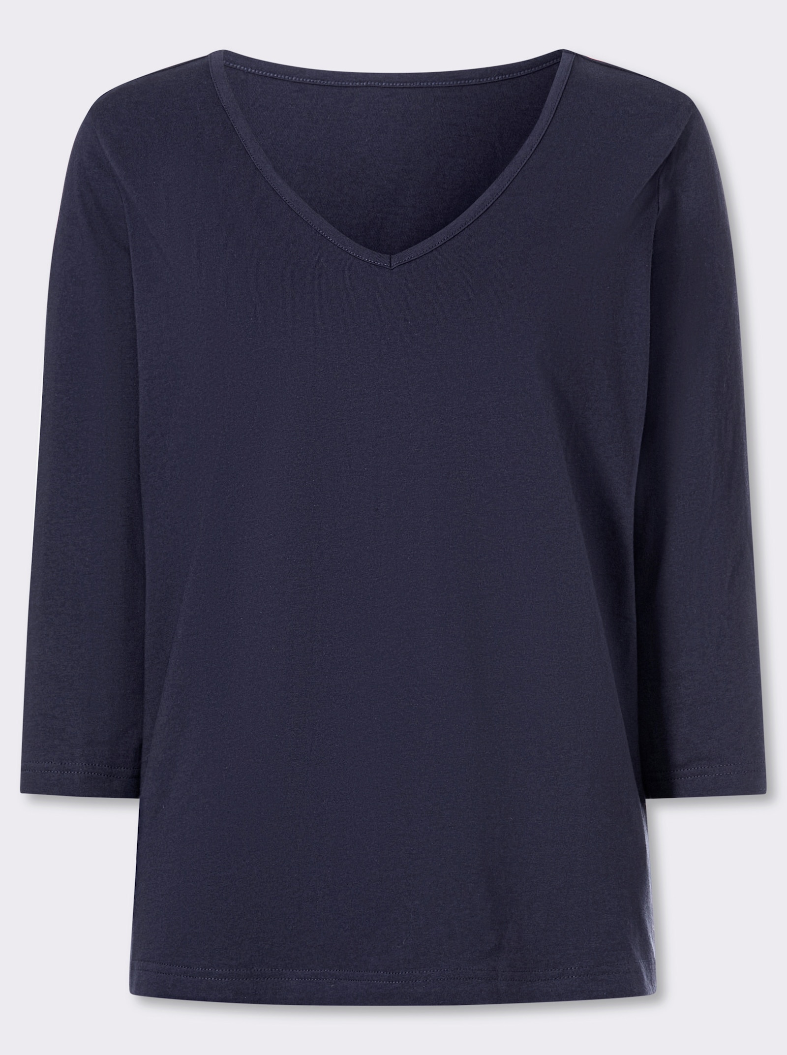 3/4-Arm-Shirt mit V-Ausschnitt - marine