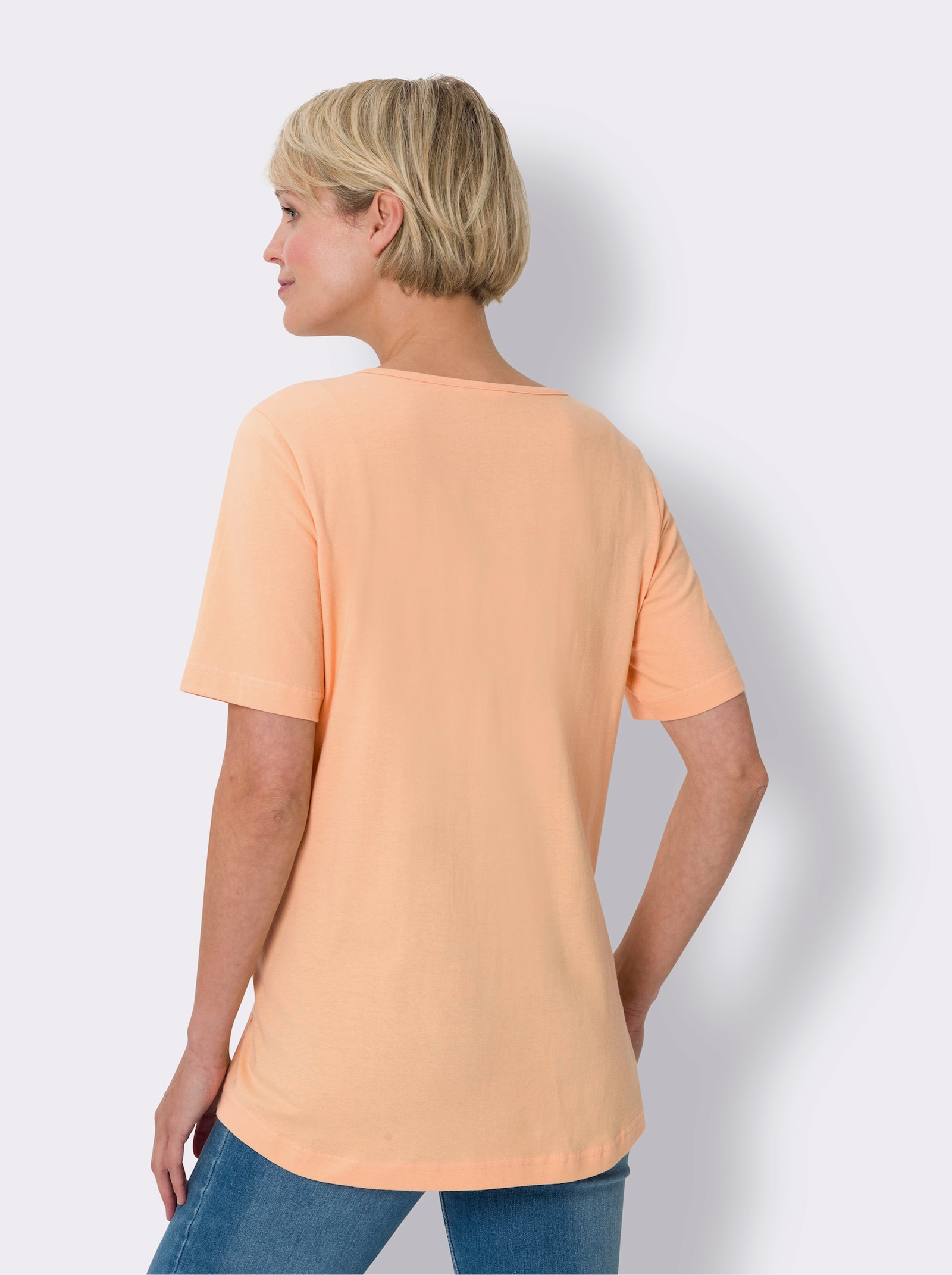 Lang shirt in set van 2 - hemelsblauw + apricot