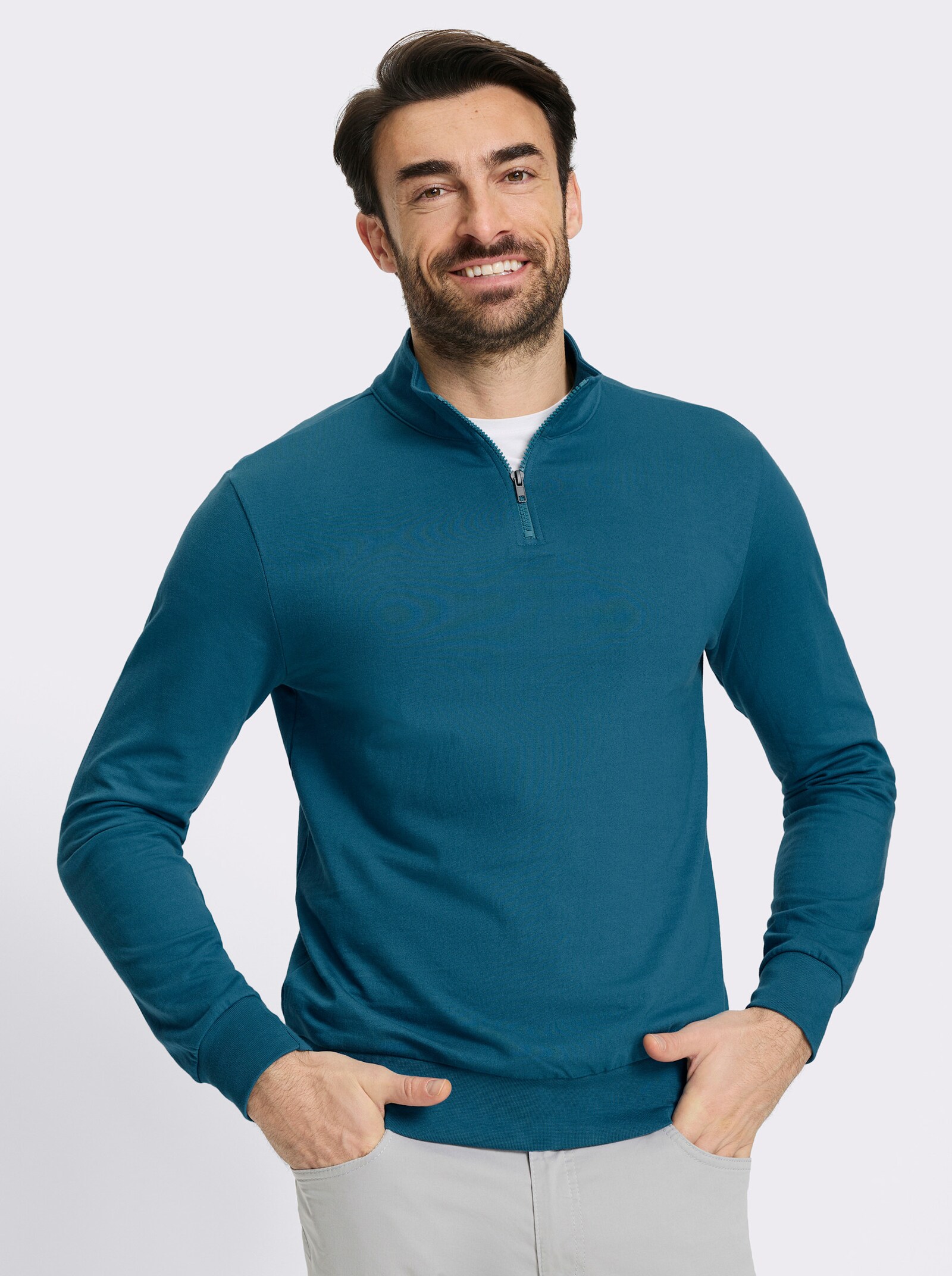 Catamaran Langarmshirt mit Stehkragen - topas