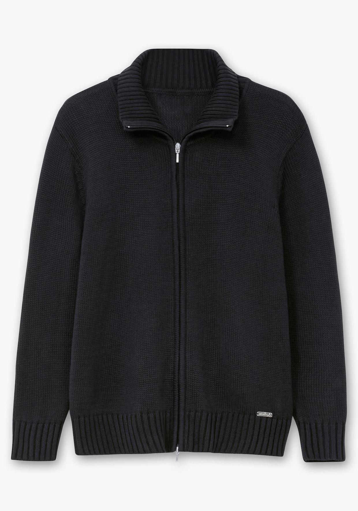 Strickjacke mit 2-Wege-Reißverschluss - schwarz