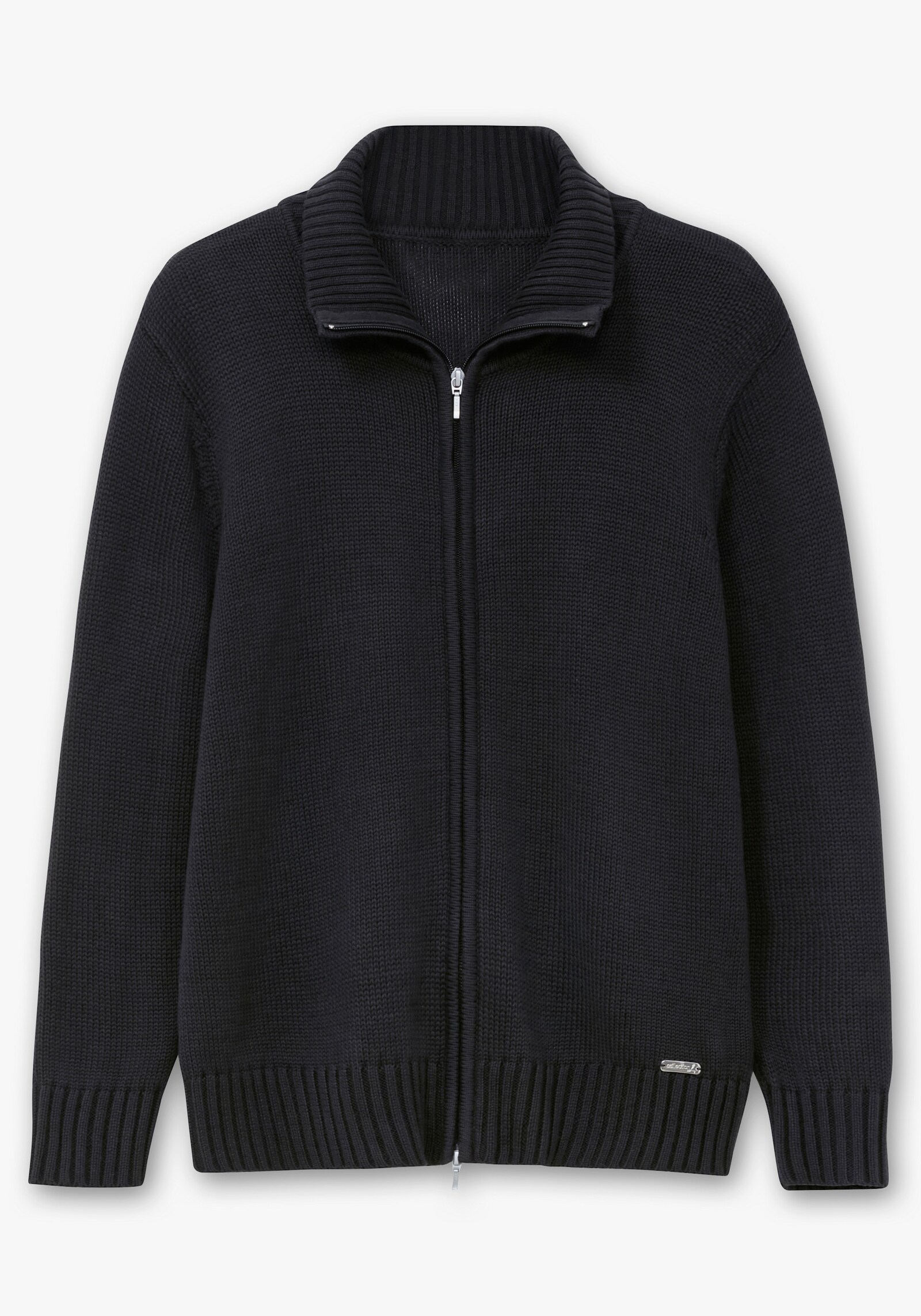 Strickjacke mit 2-Wege-Reißverschluss - schwarz