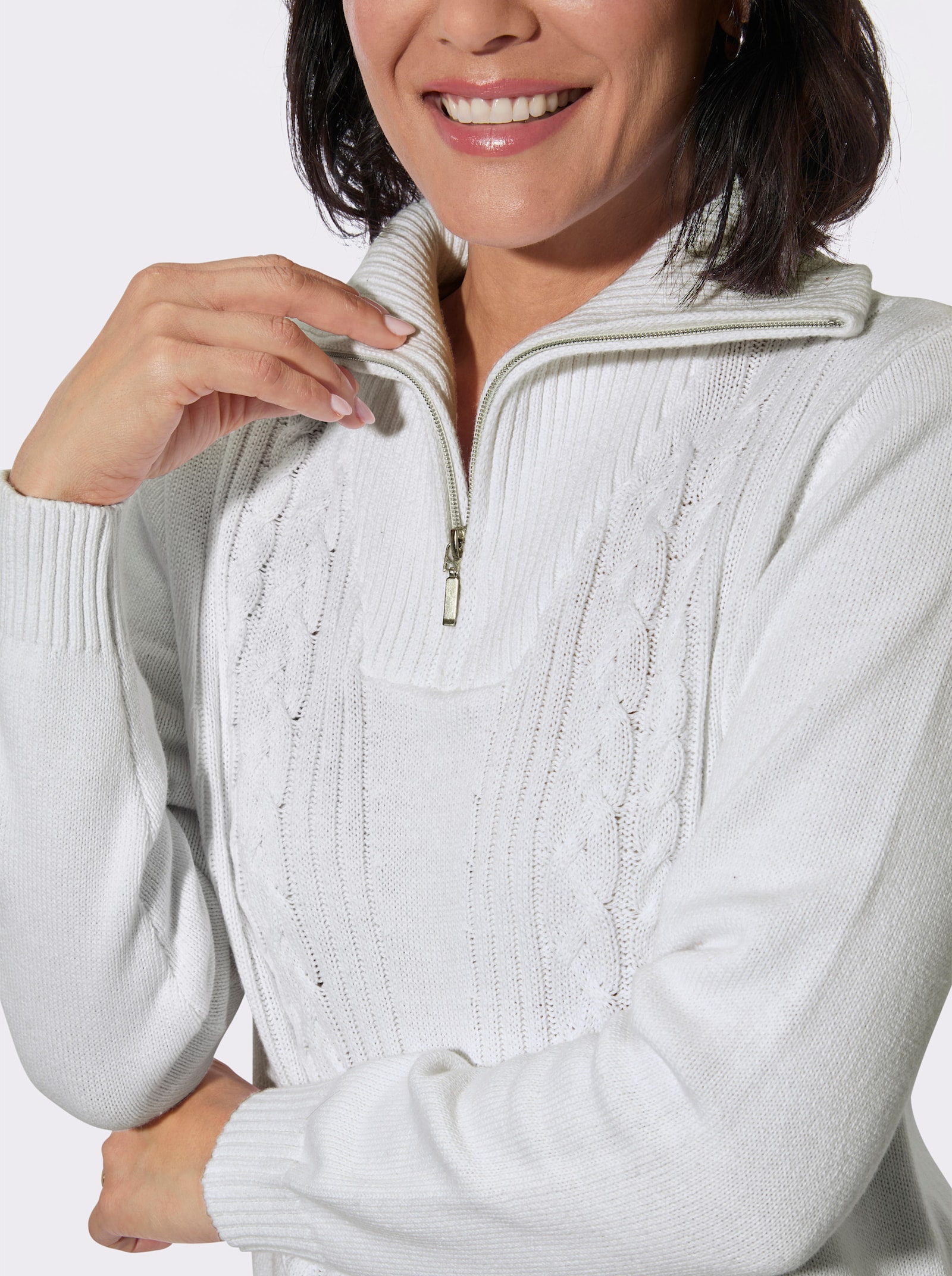 Troyer im Muster-Mix - ecru