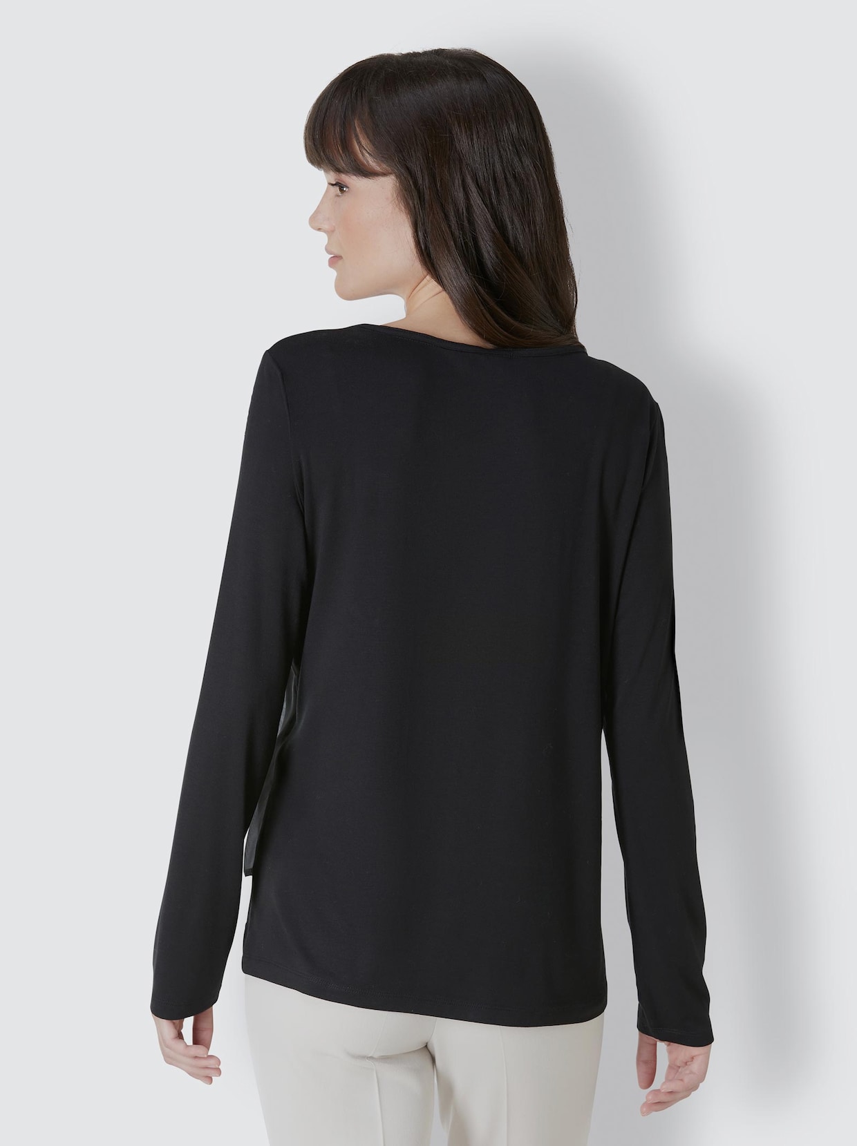 Creation L Premium Viskose-Seiden-Shirt - schwarz