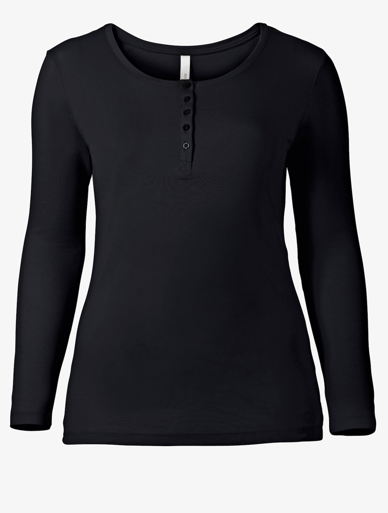 sheego Shirt met lange mouwen - zwart