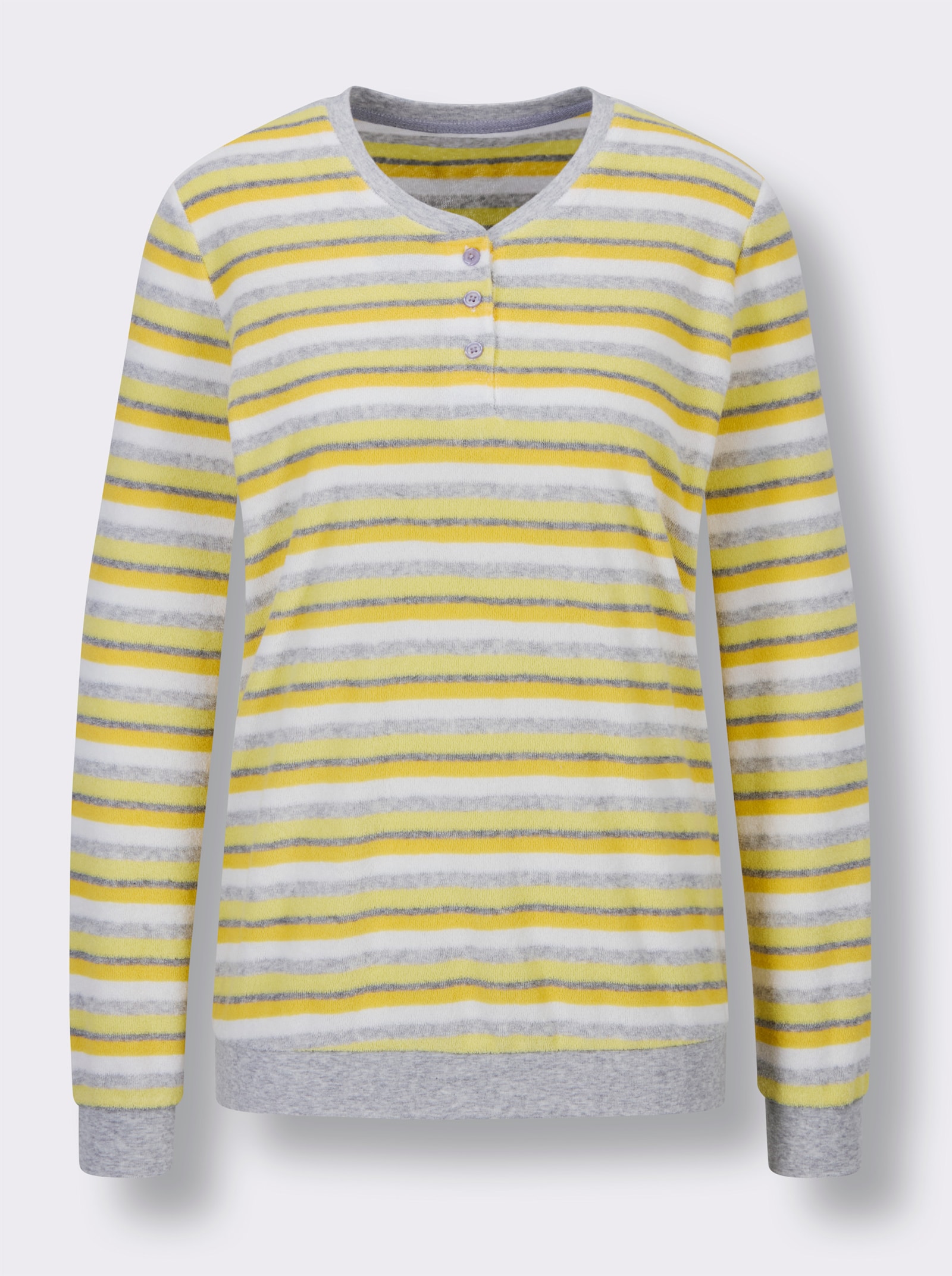 wäschepur Schlafanzug - zitrone-grau-gestreift