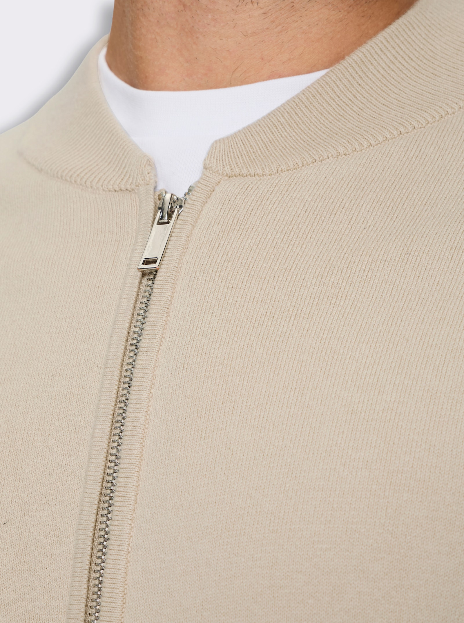 Marco Donati Strickjacke im Blouson-Stil, mit Baumwolle - sand