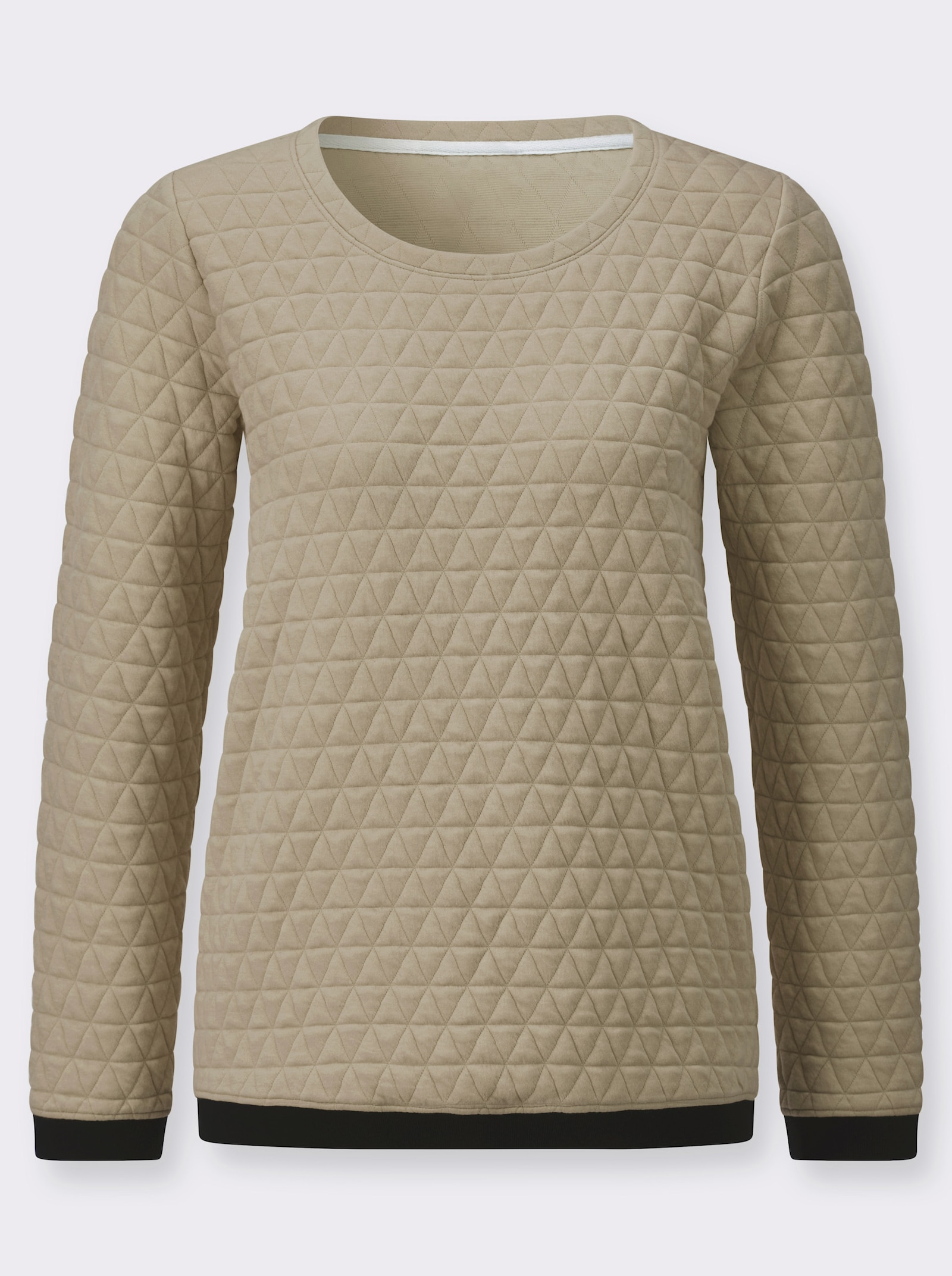 Rundhalsshirt im Jacquard-Muster - schlamm