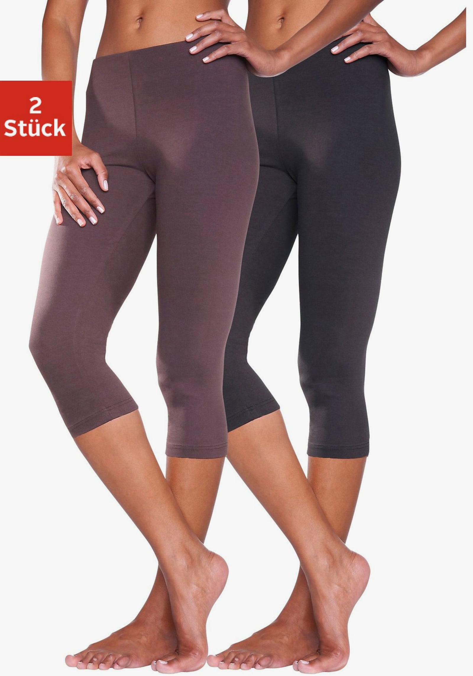 vivance active Caprileggings - 1x braun, 1x schwarz