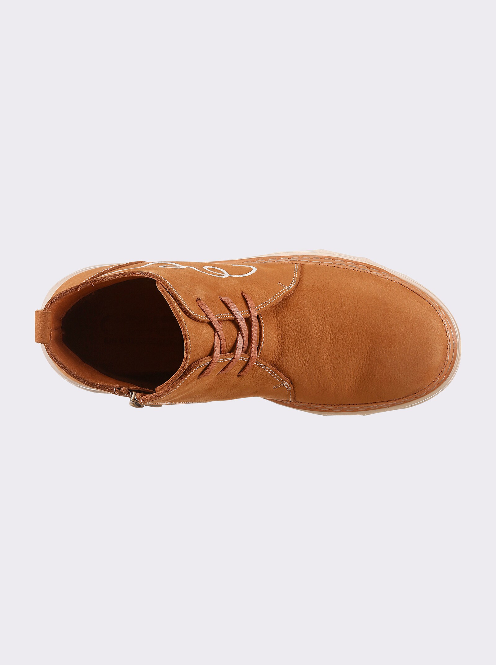 Gemini Stiefelette aus Nubukleder, mit Warmfutter - camel