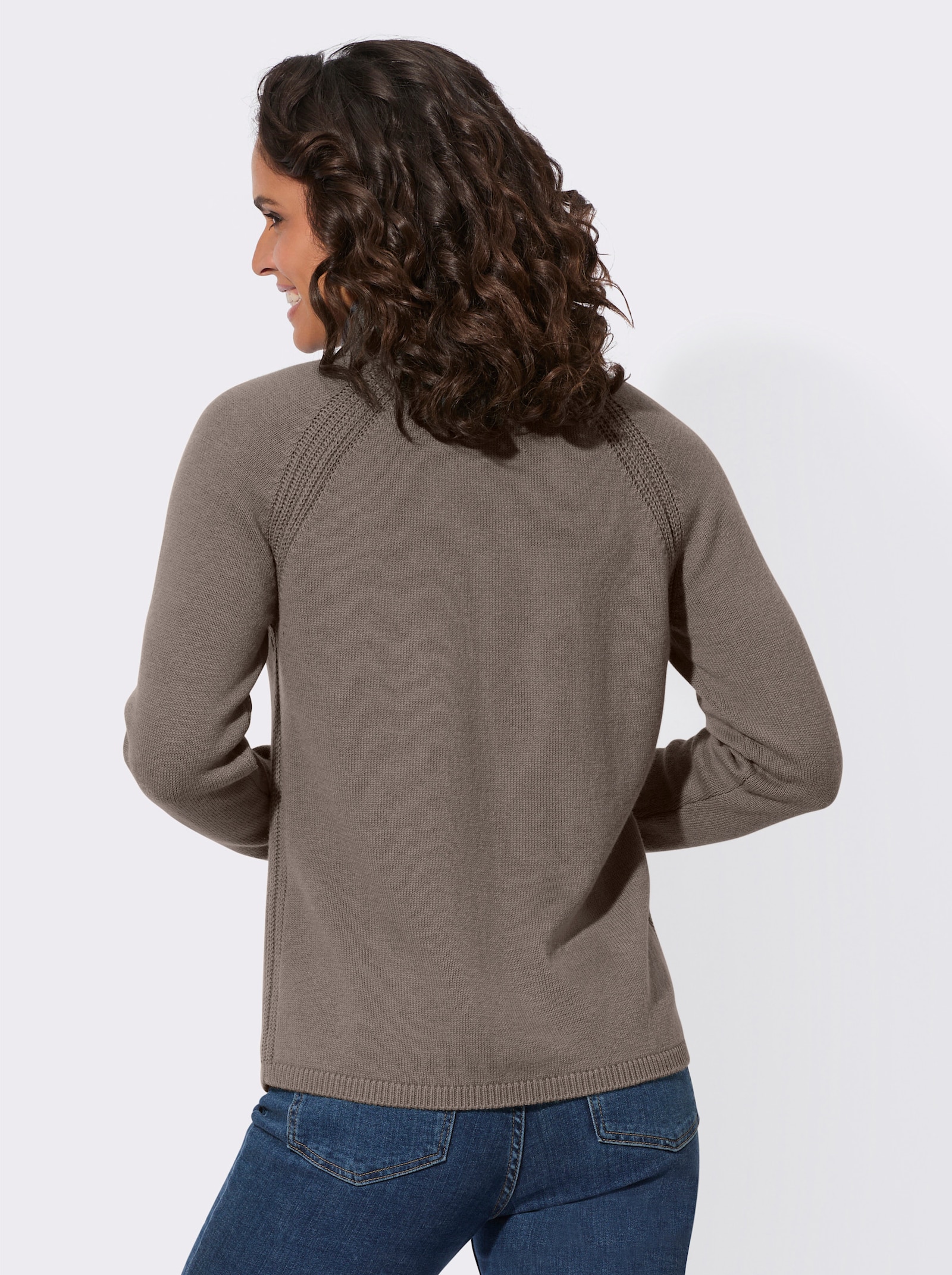 Rollkragenpullover mit Woll-Anteil - taupe