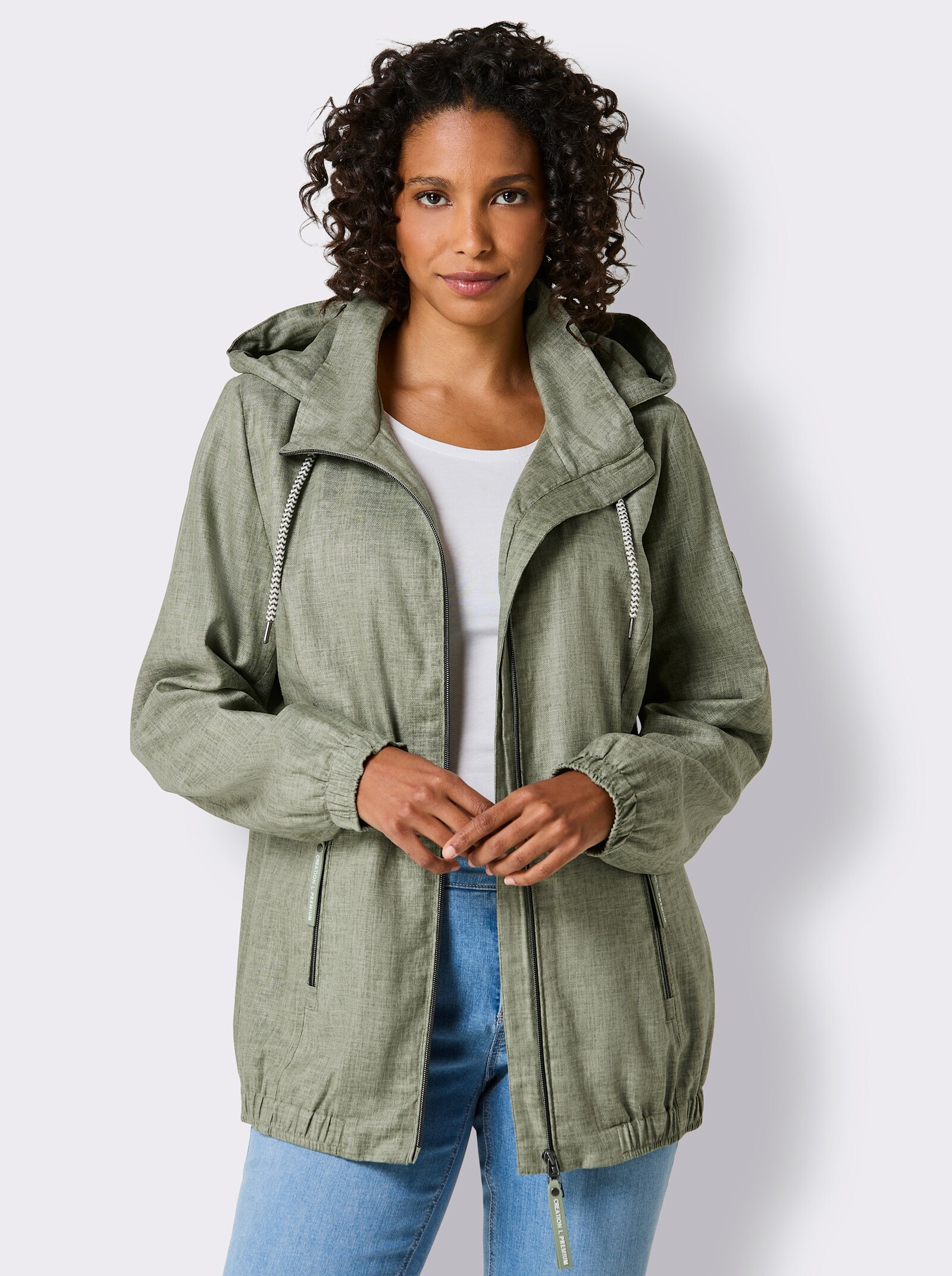 CREATION L PREMIUM Jacke - khaki-meliert