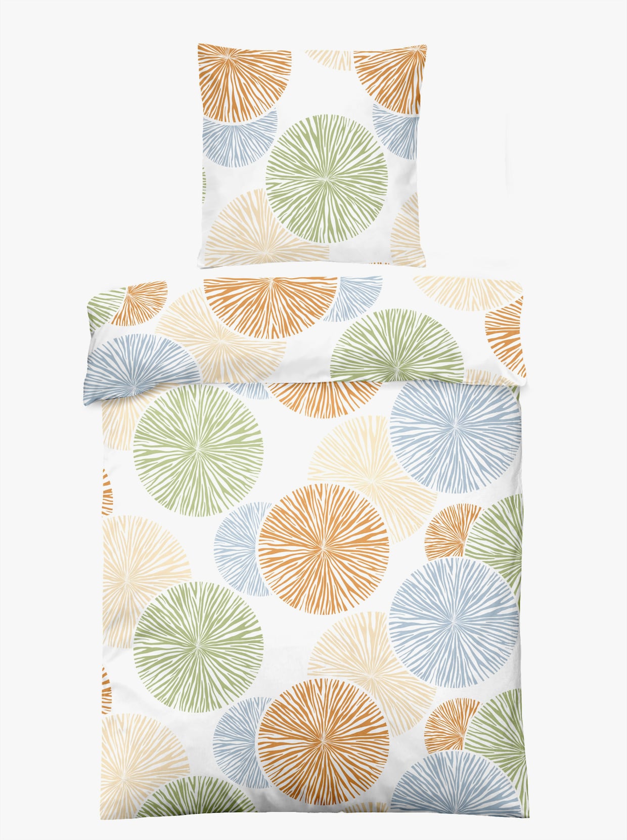 Dormisette Bettwäsche - weiß-apricot-bedruckt