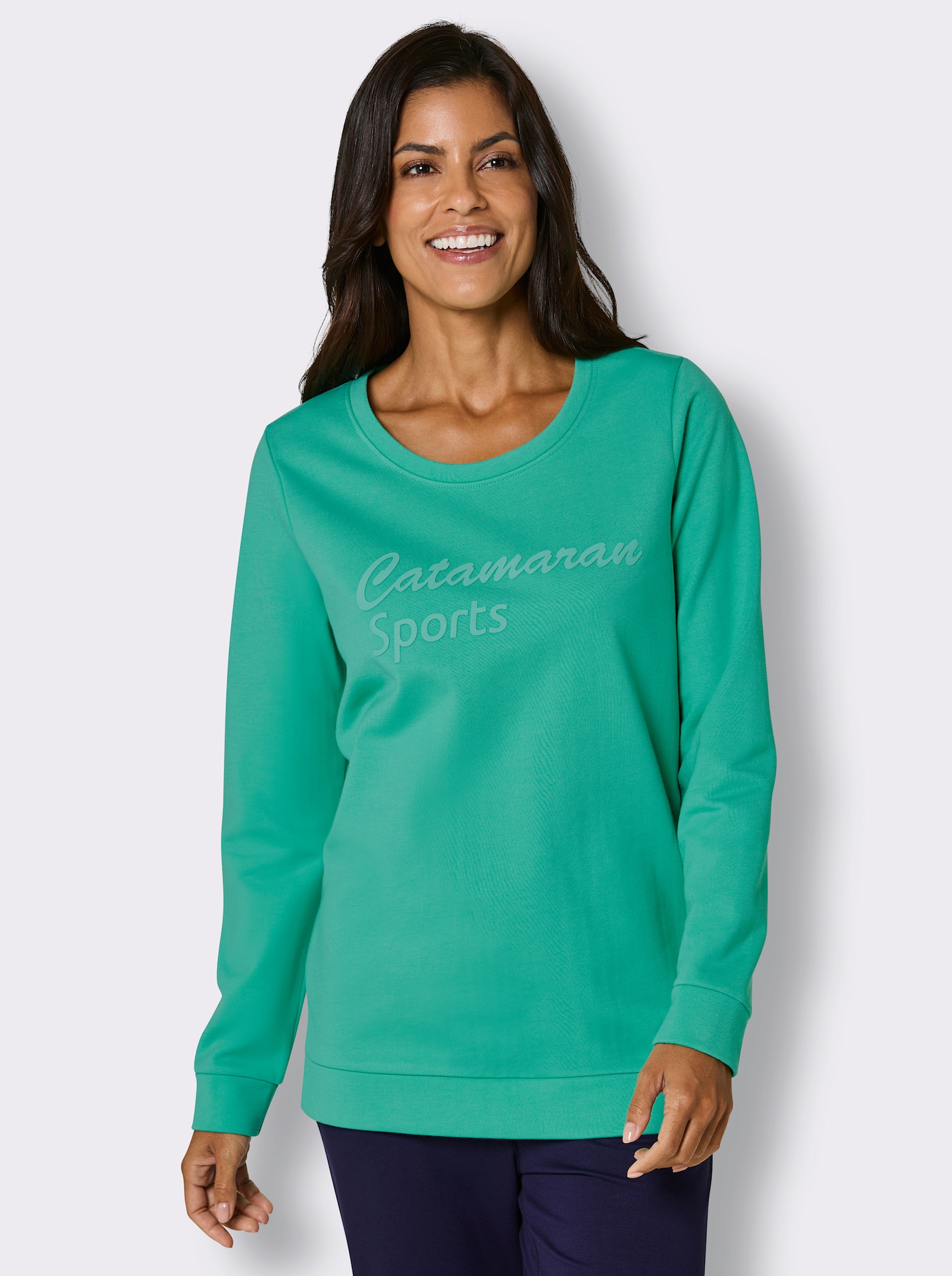 Catamaran Sports Sweatshirt mit 3D-Schriftzug - blaugrün