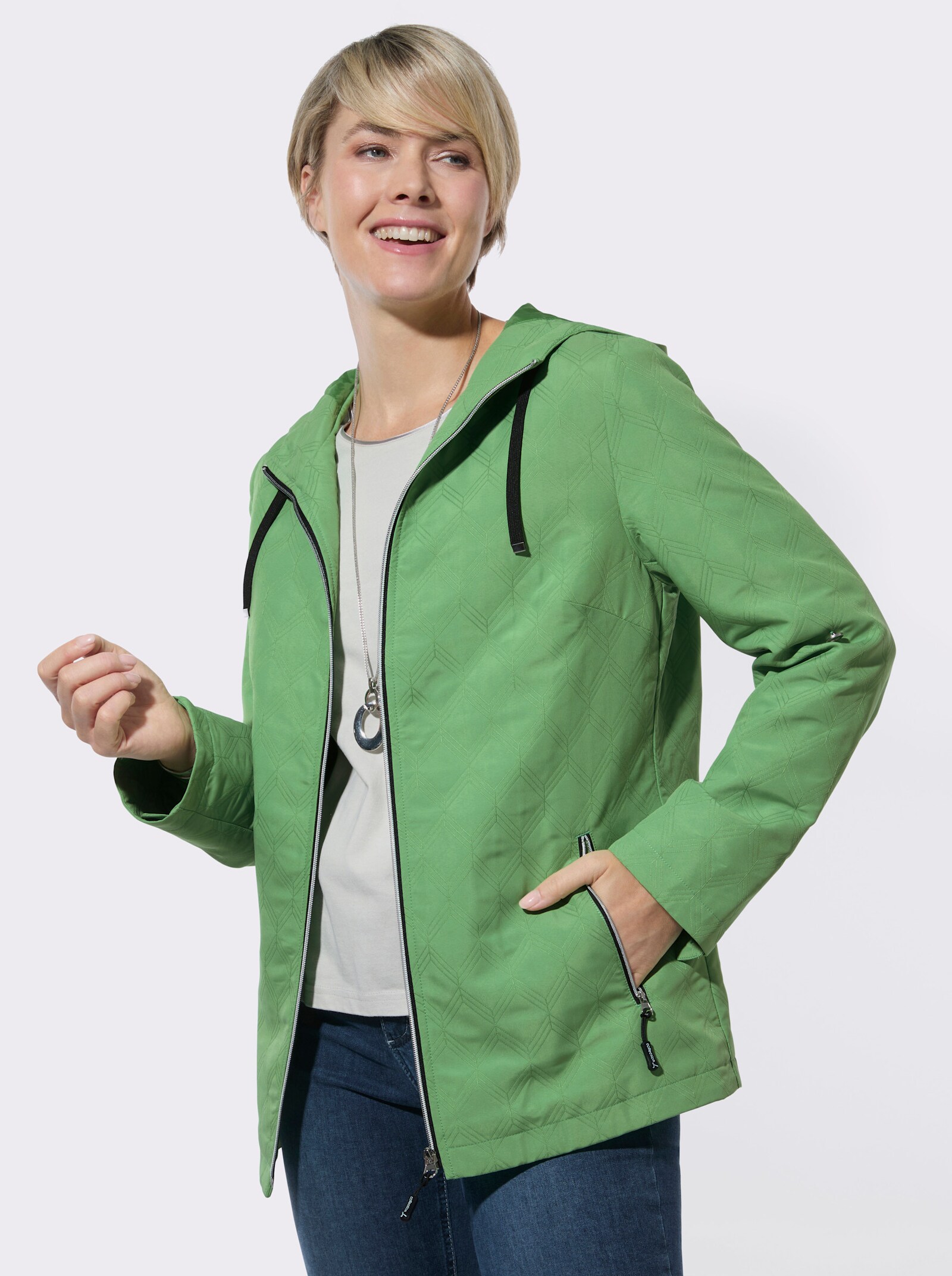 Steppjacke mit Krempelfunktion - apfel