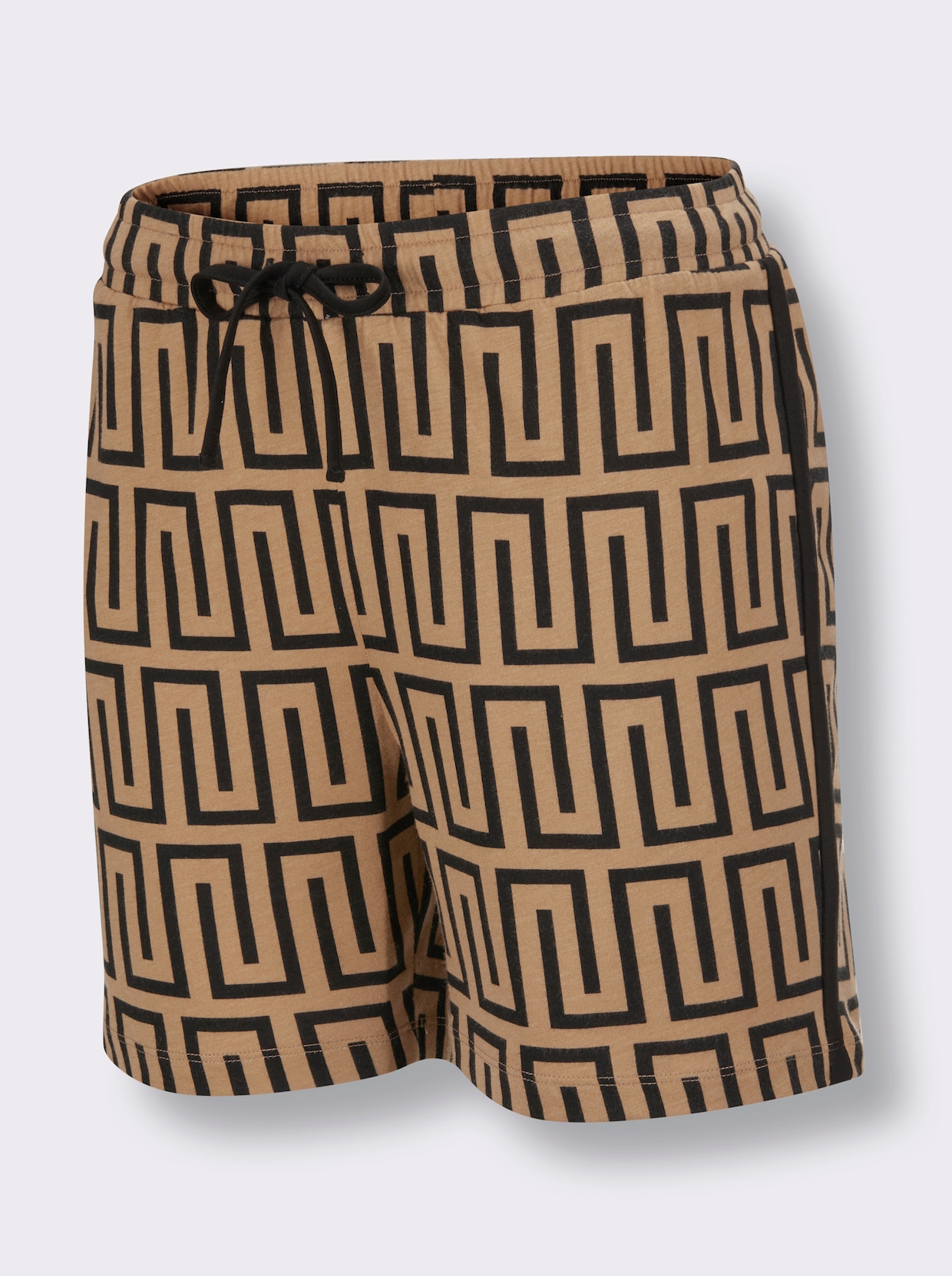 wäschepur shortama - camel/zwart geprint