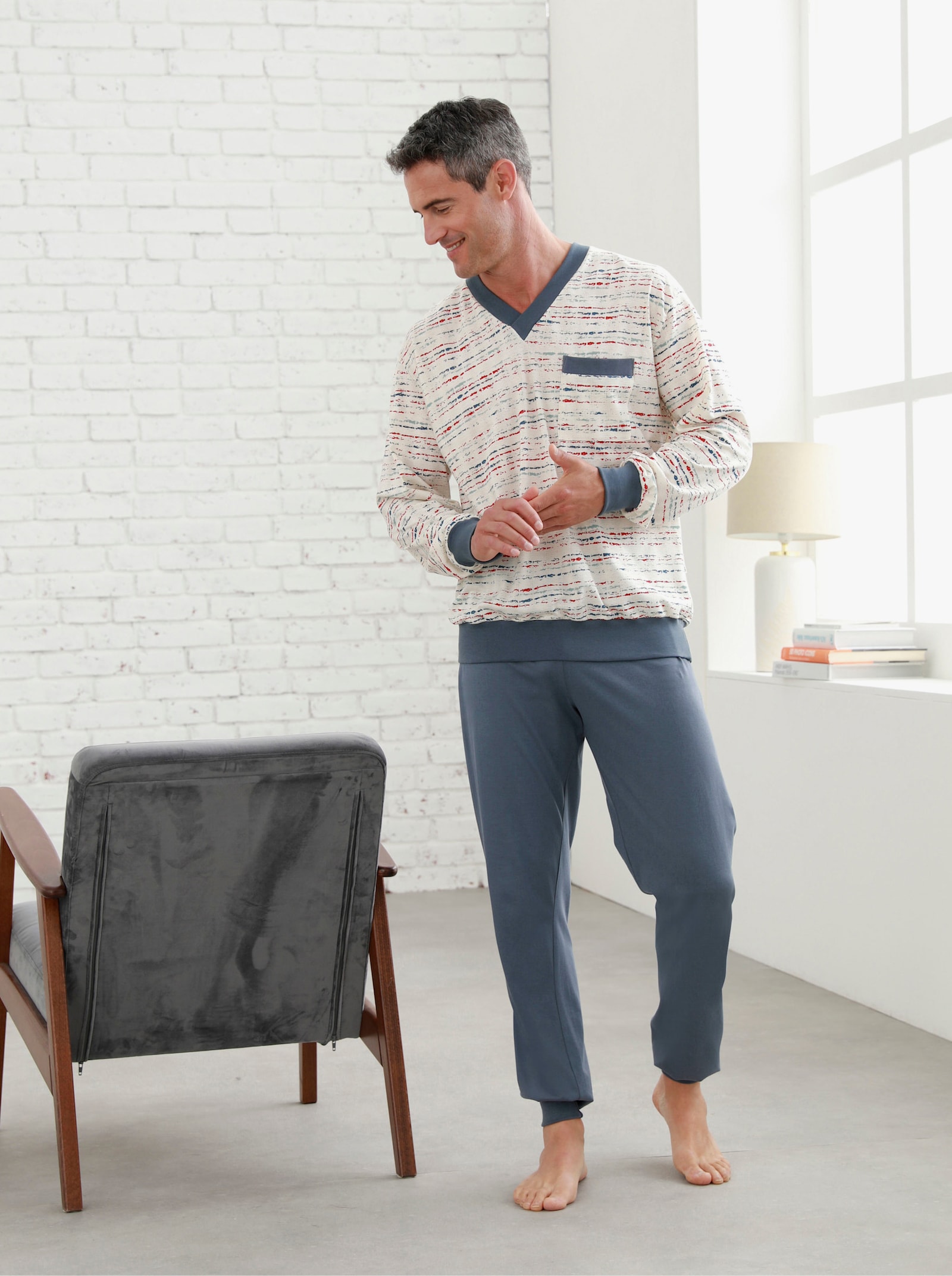 götting Pyjama - blauw/naturel