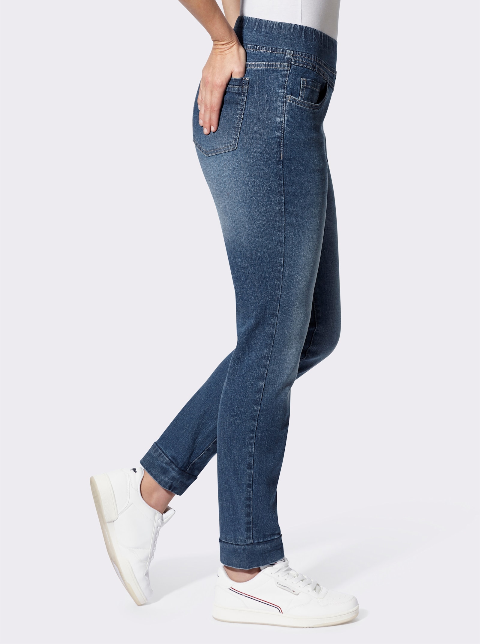 heine Jeans mit Dehnbund - blue-stone-washed