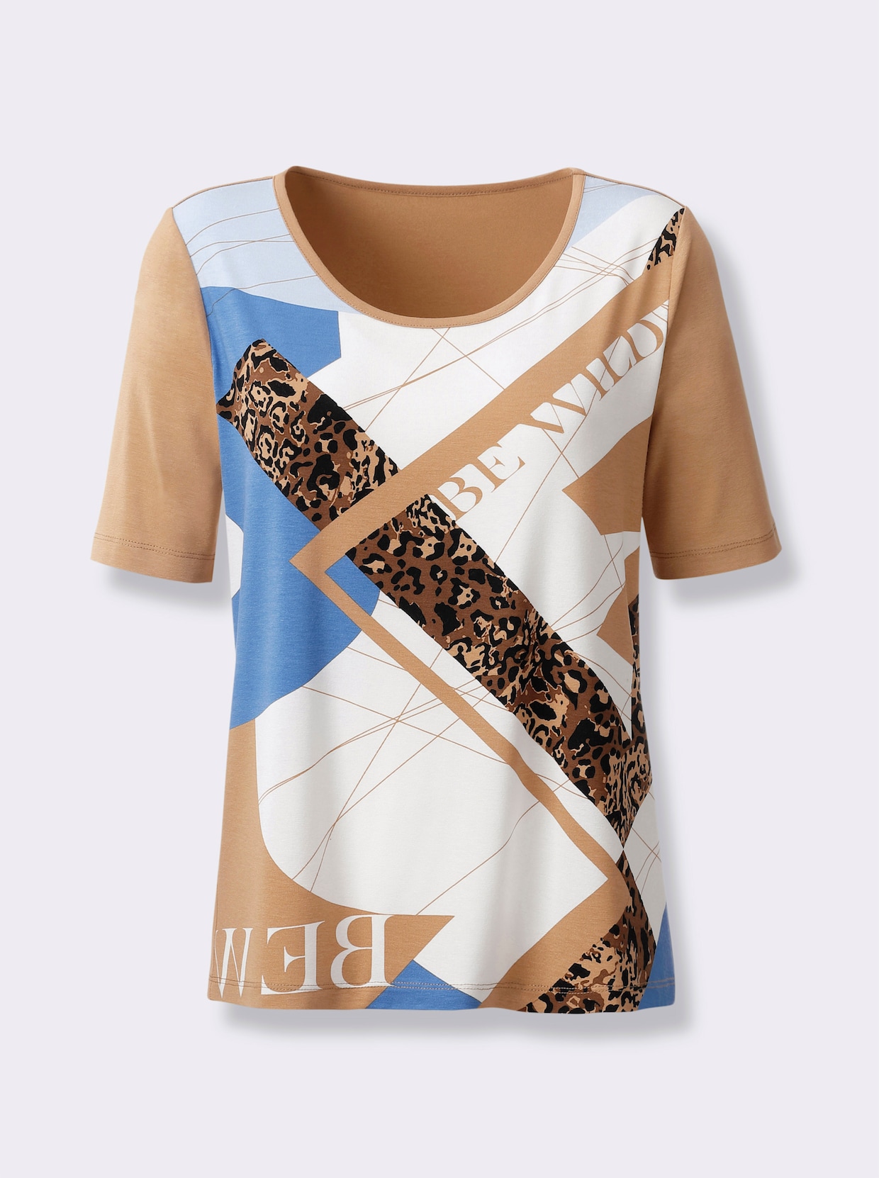 T-shirt à manches courtes - chamois-écru imprimé