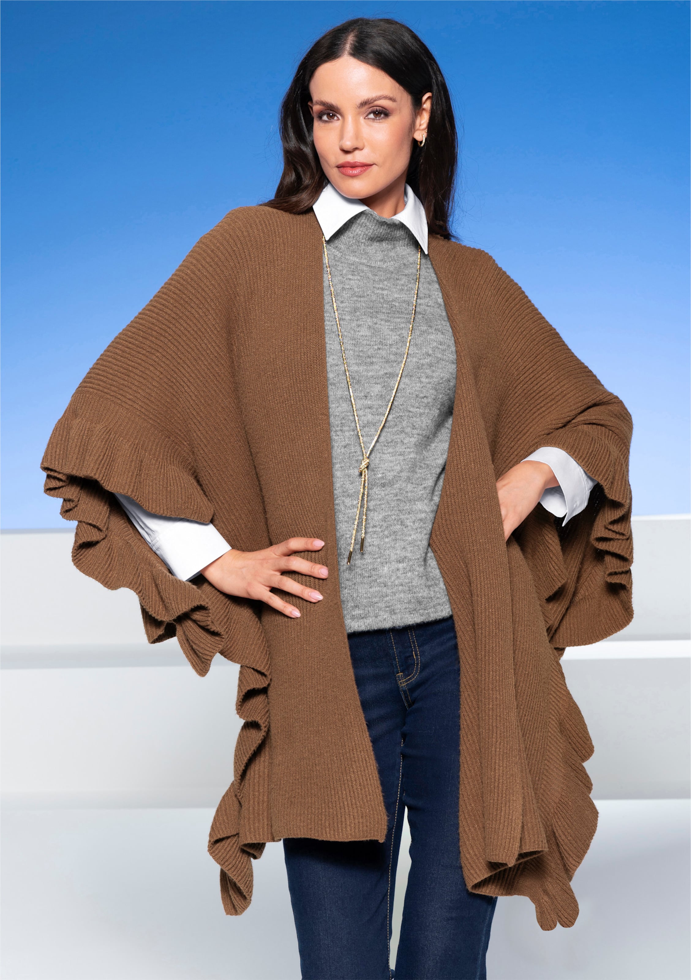 Gebreide poncho