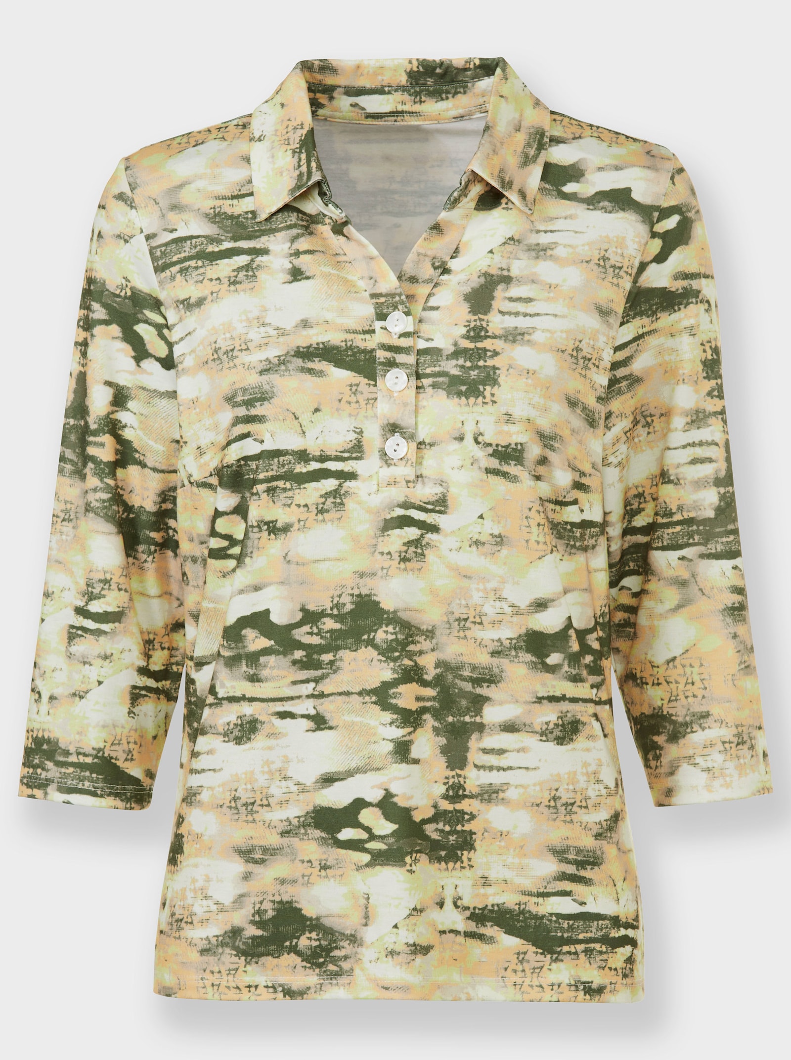 Poloshirt in Jersey-Qualität - schlamm-vanille-bedruckt