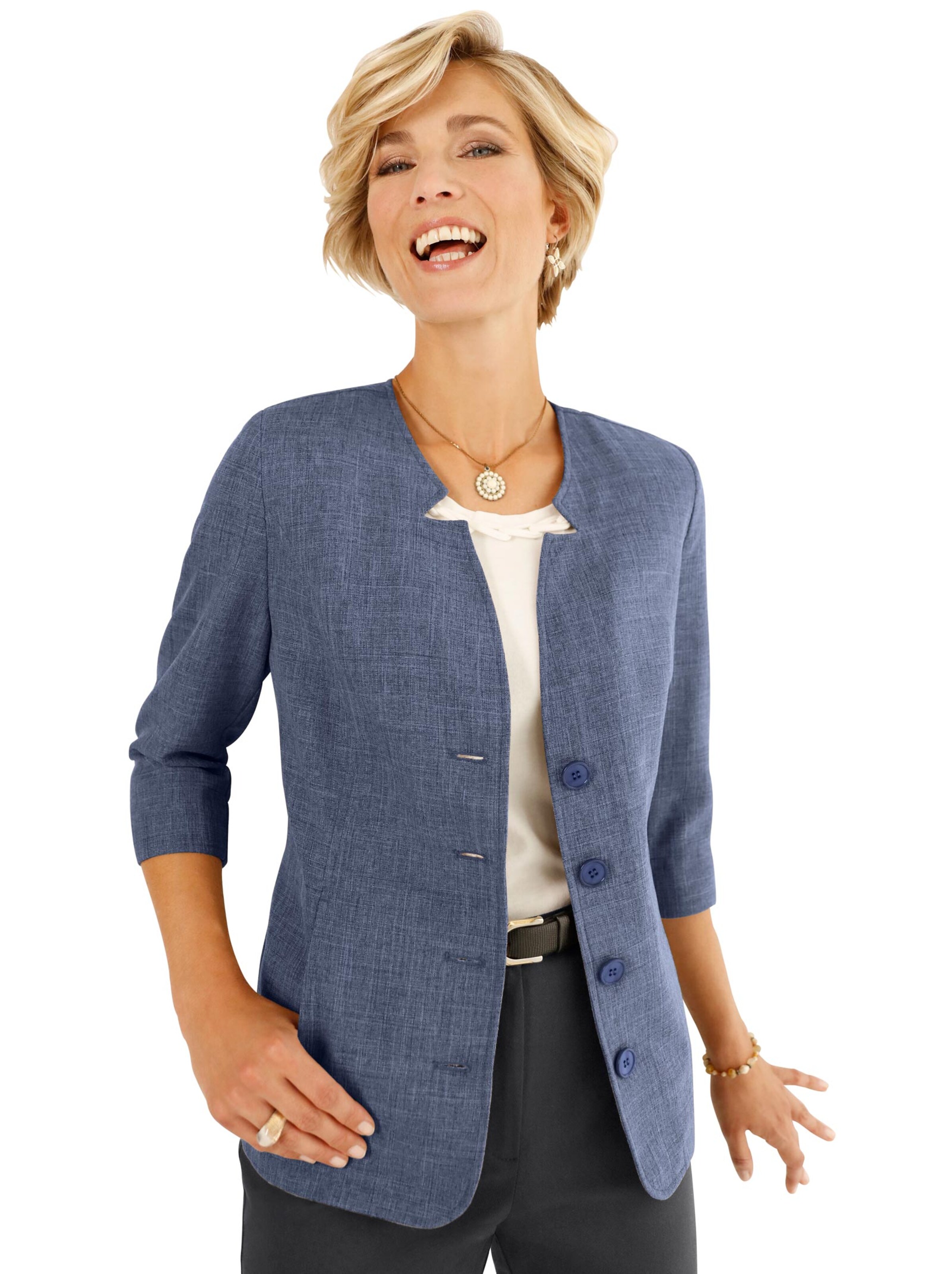 Blusenblazer - jeansblau