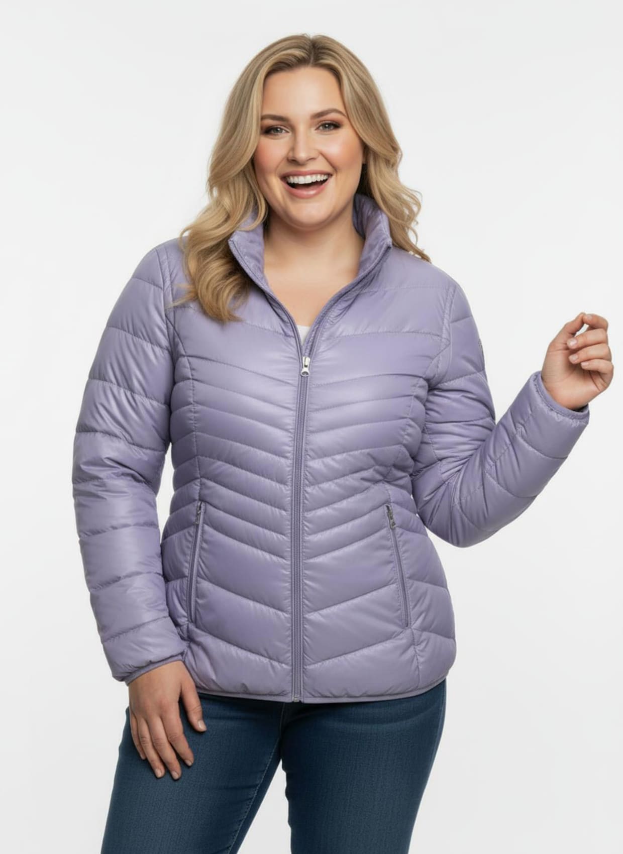 Steppjacke mit abzippbaren Ärmeln - flieder