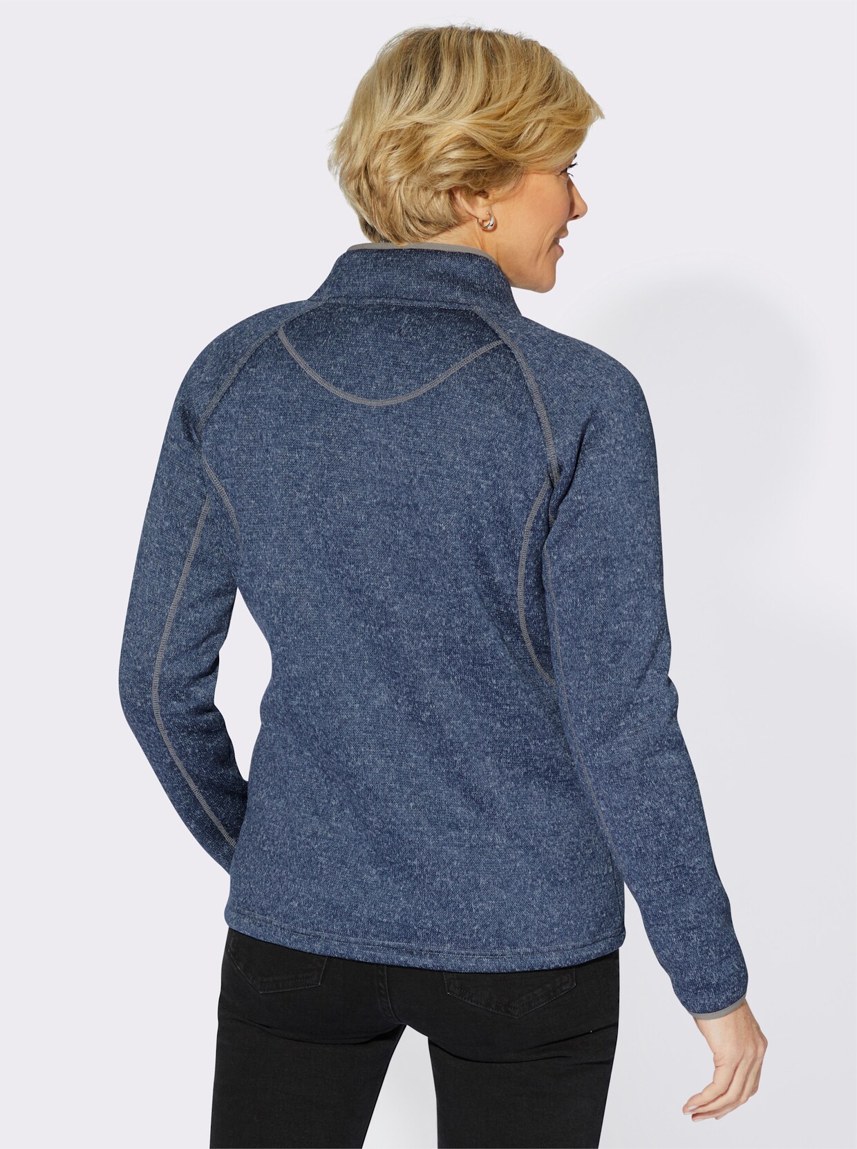 Shirtjacke - rauchblau-meliert