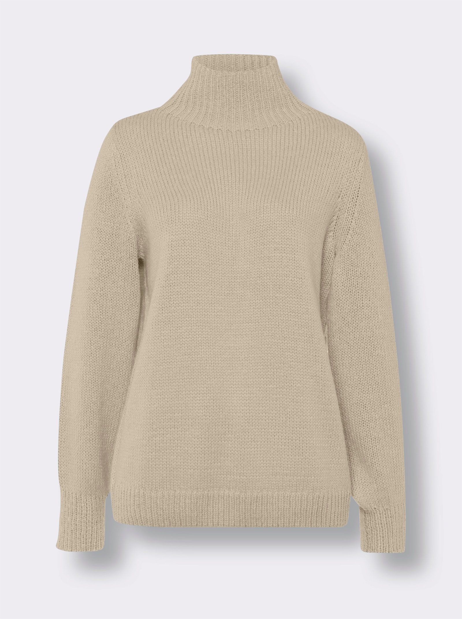 heine Pullover met rolkraag en lichte ballonmouwen - beige