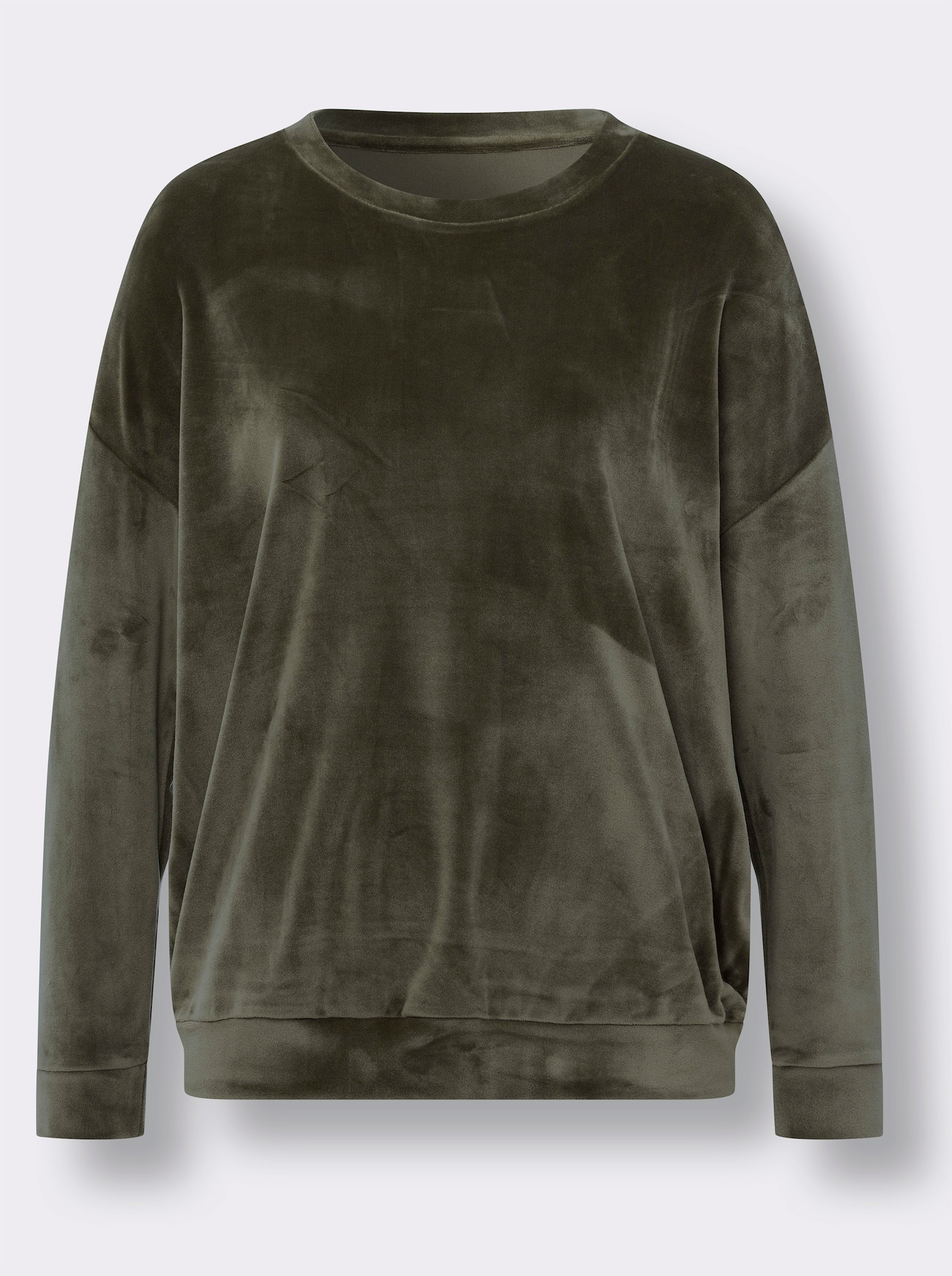 Langarmshirt in Nicki-Qualität - khaki