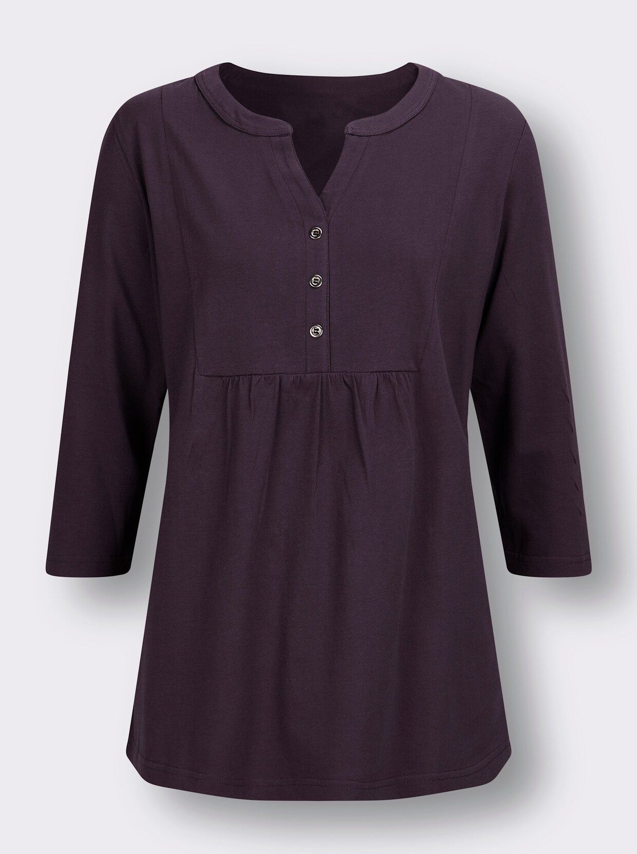 3/4-Arm-Shirt - aubergine