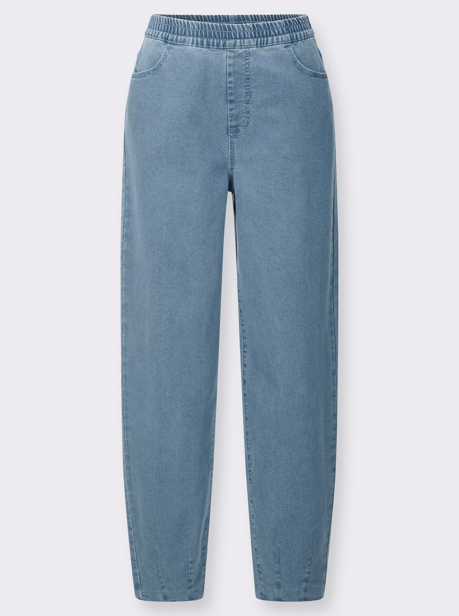 Schlupfjeans Mom-Schnitt mit weiteren Oberschenkeln - blue-bleached