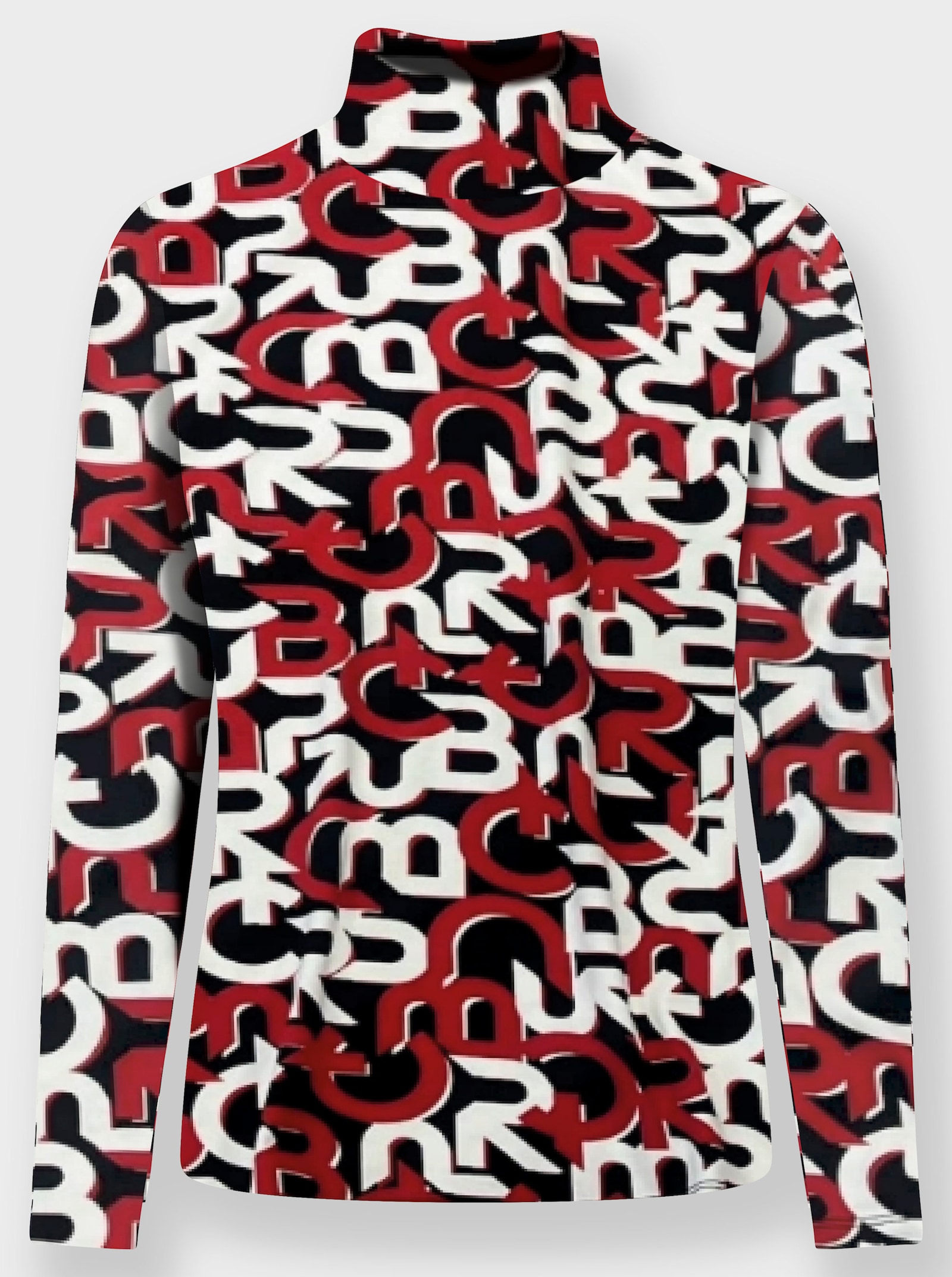 heine Rollkragenshirt mit Buchstaben-Print - marine-ecru-bedruckt