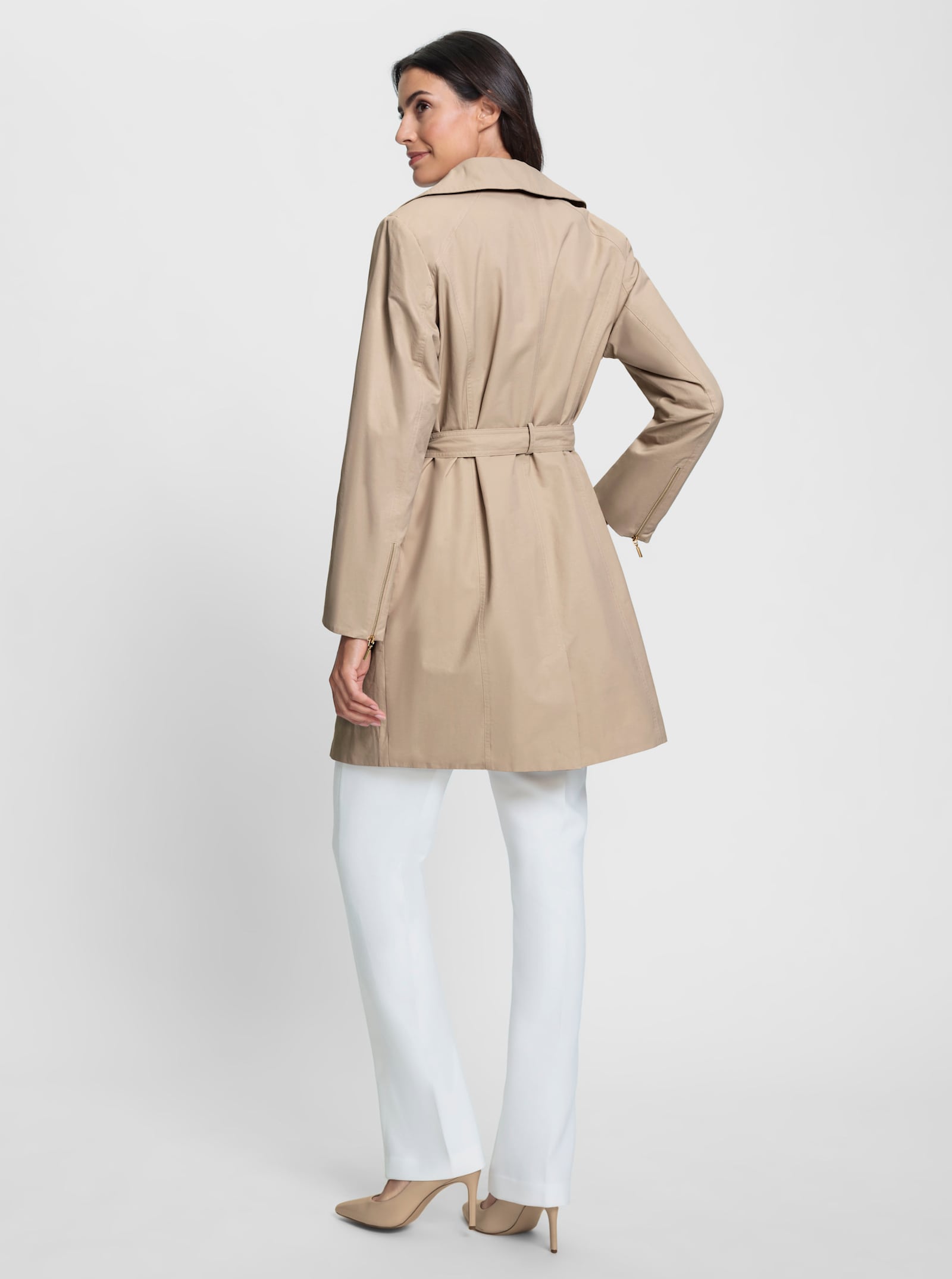 Trenchcoat mit Stoffgürtel - beige