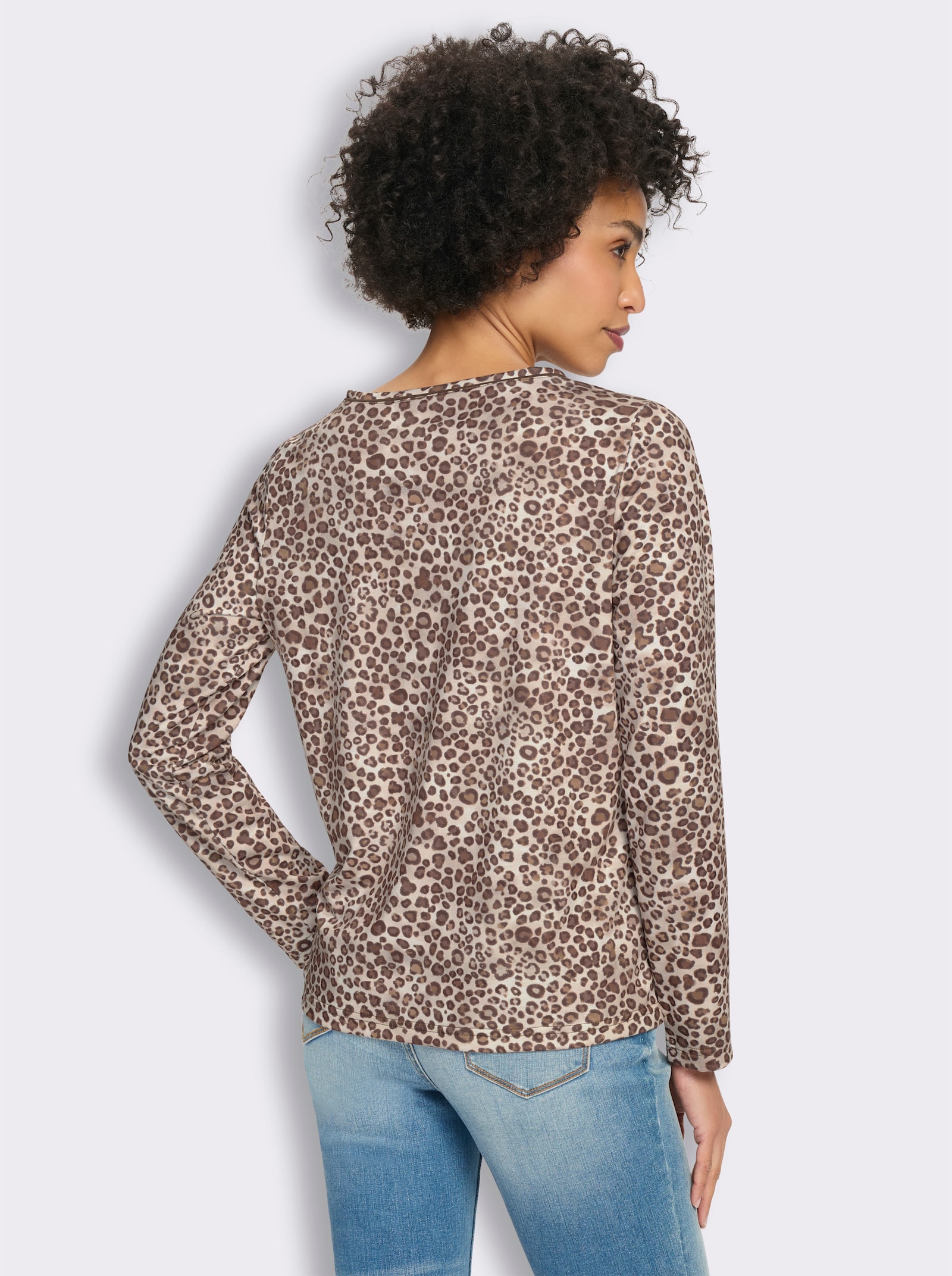 heine Print-Shirt - champagner-schoko-bedruckt