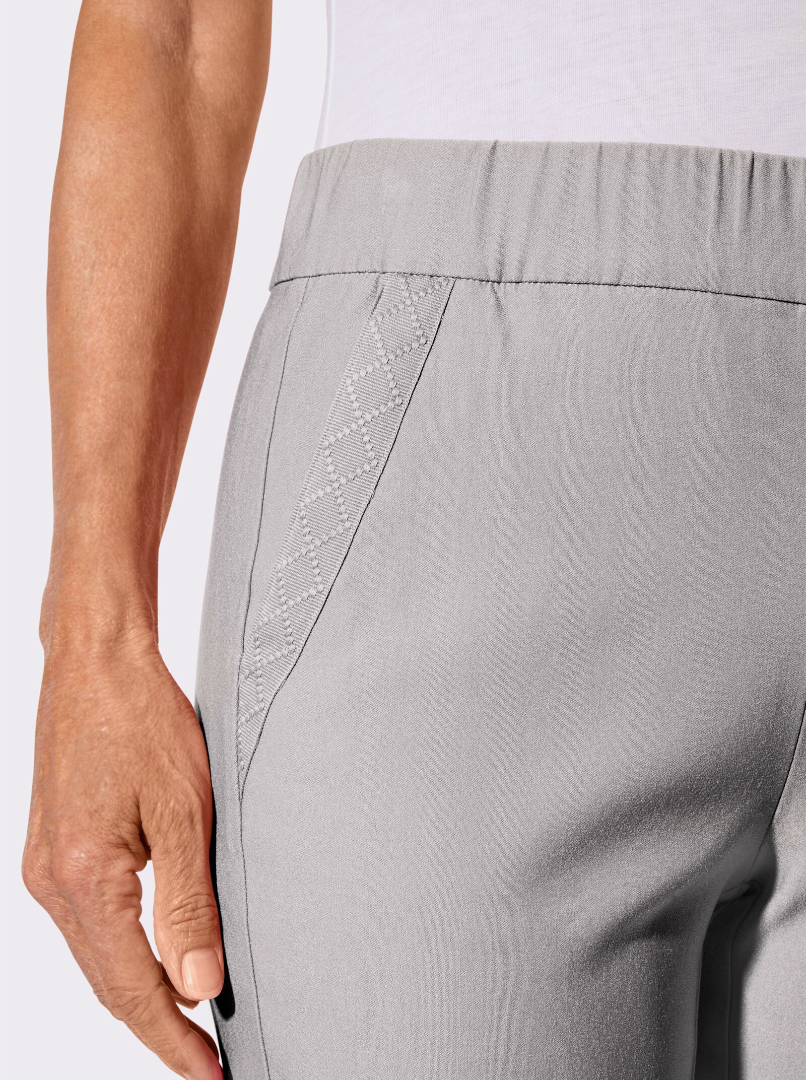Bengalinhose mit Rundum-Dehnbund - steingrau