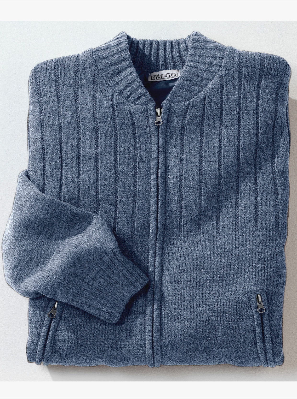 Strickjacke - jeansblau