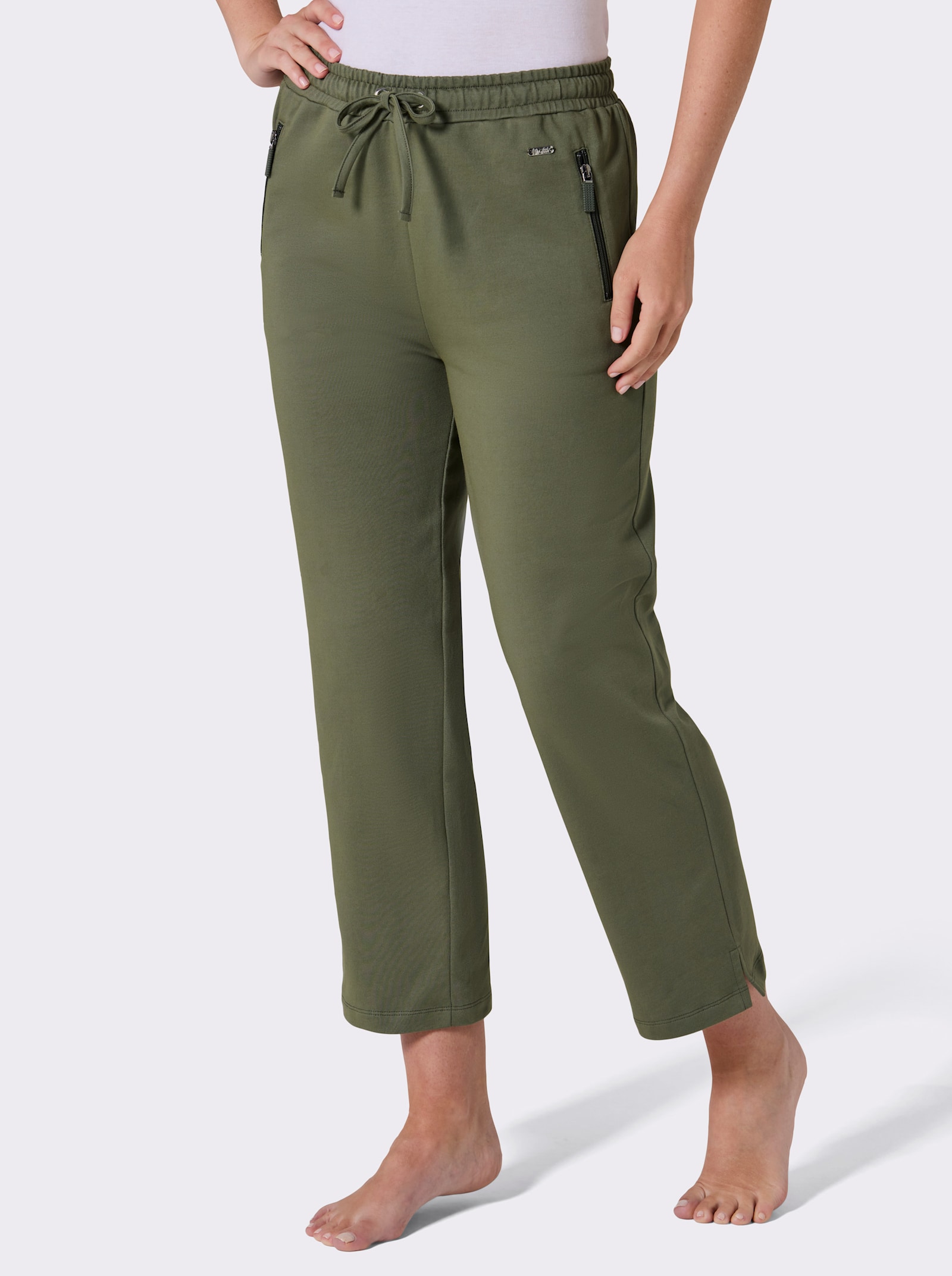 feel good Wellnesshose mit Reißverschluss-Taschen - khaki
