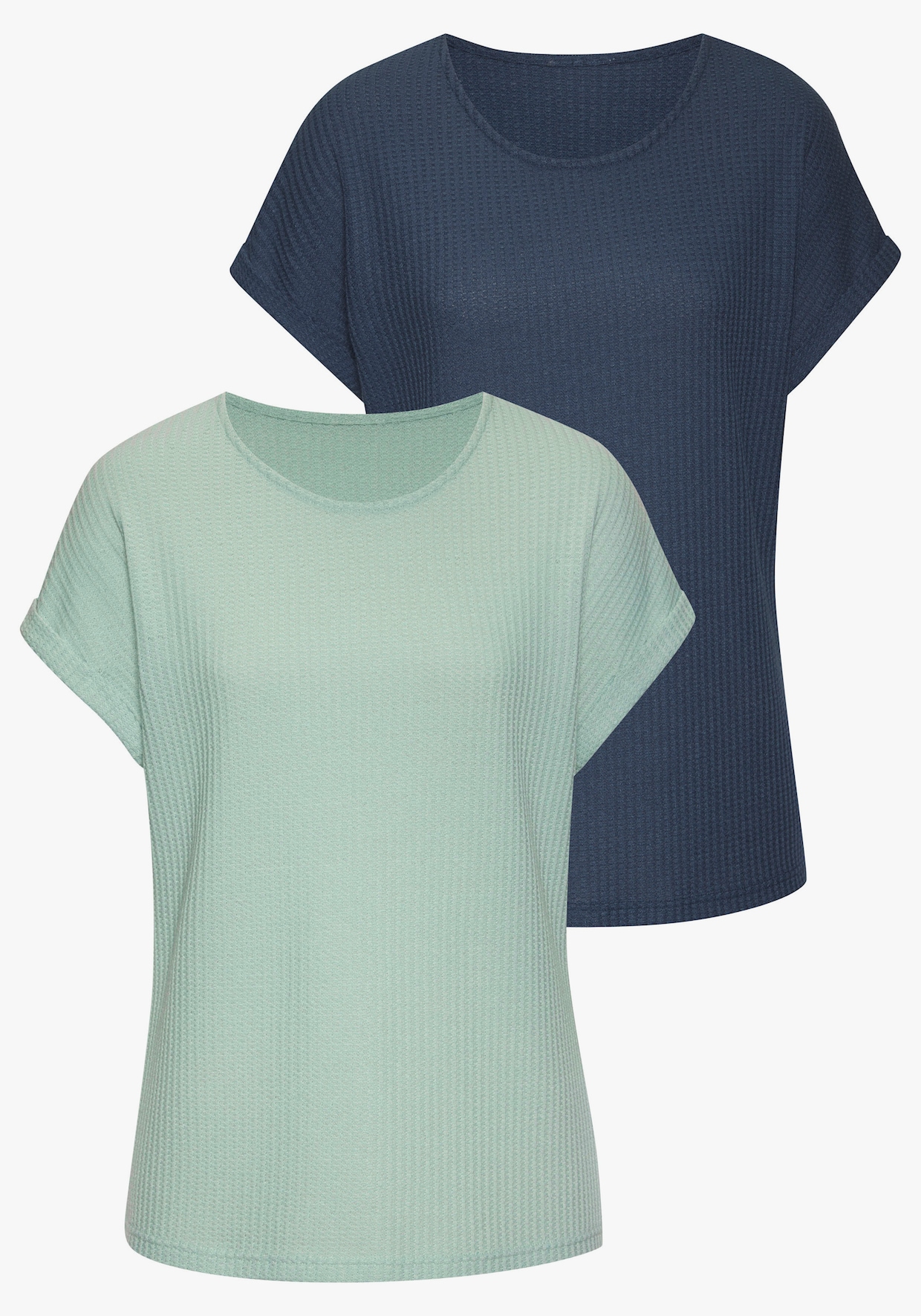 Vivance Kurzarmshirt - mint, blau