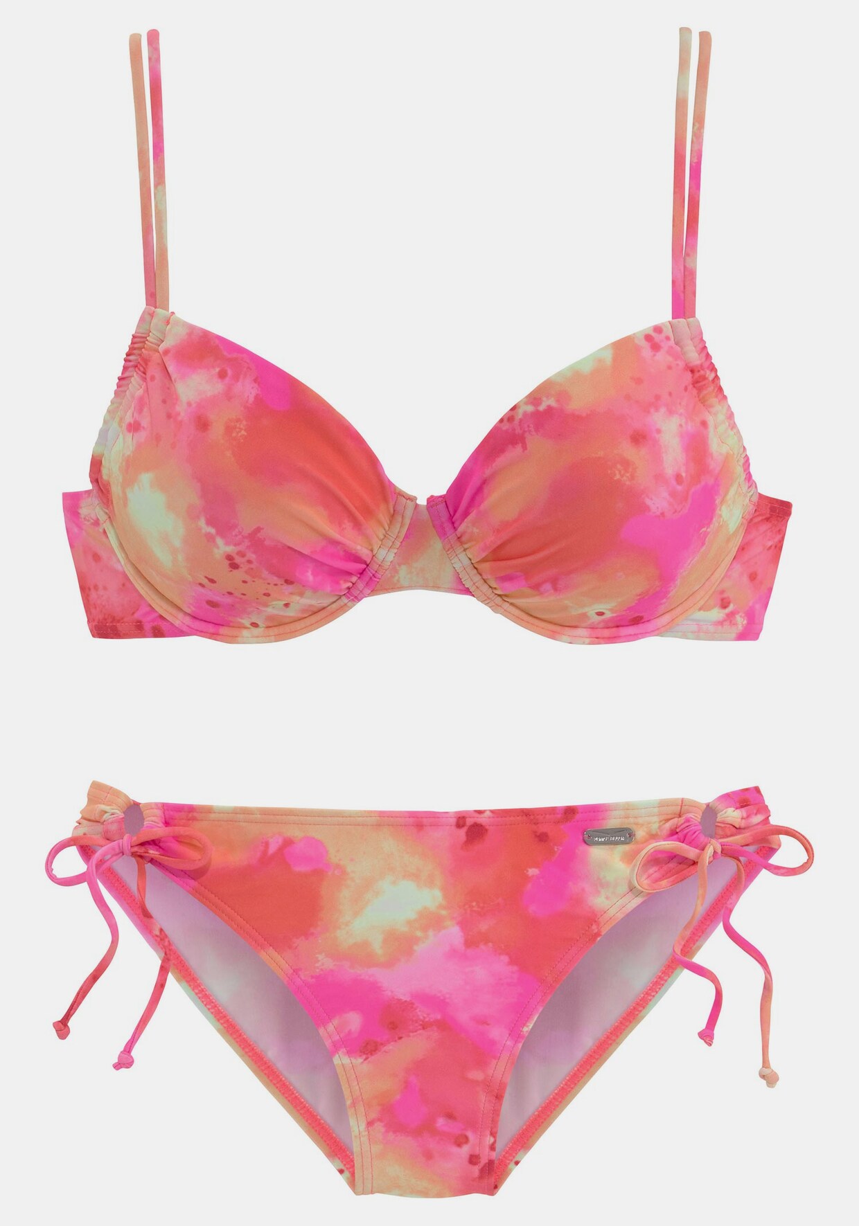 Venice Beach Bügel-Bikini - pink-orange-gelb-bedruckt