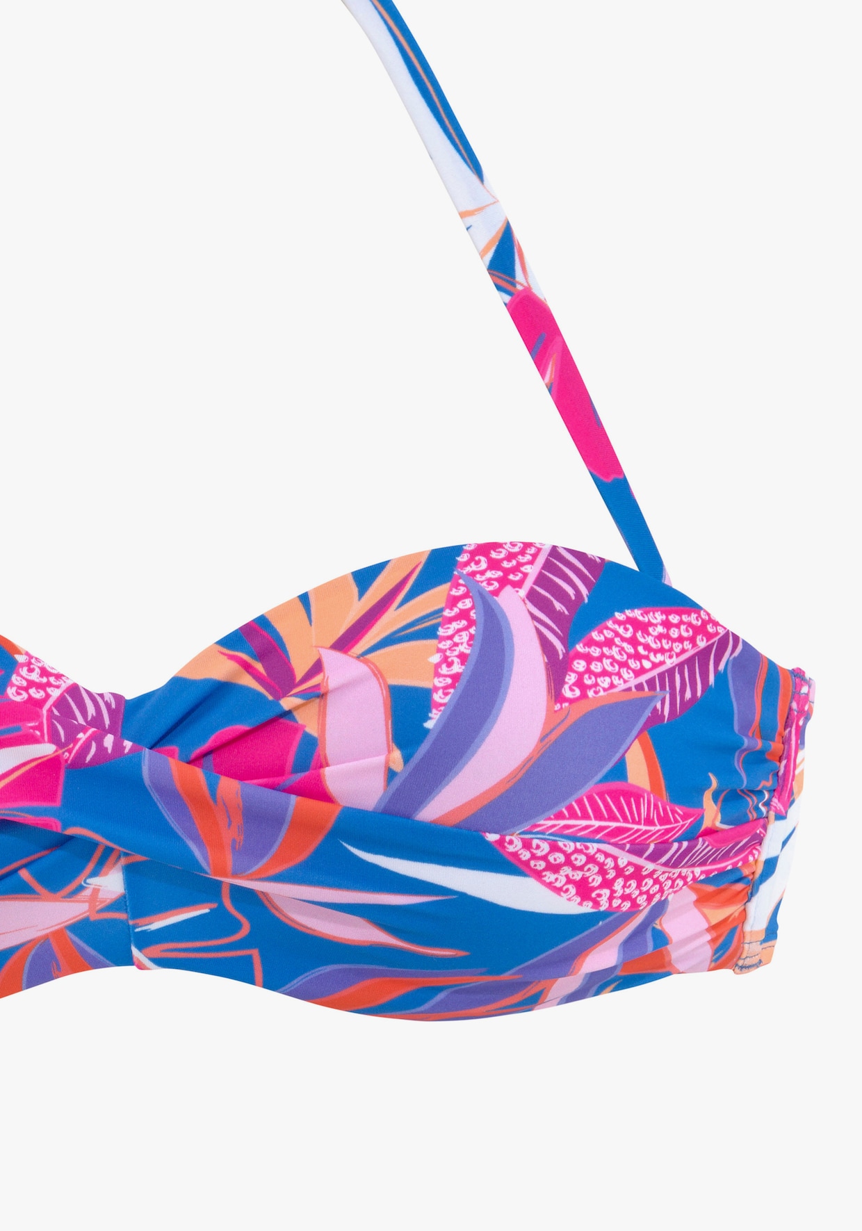 Buffalo Bügel-Bandeau-Bikini-Top - blau-pink bedruckt