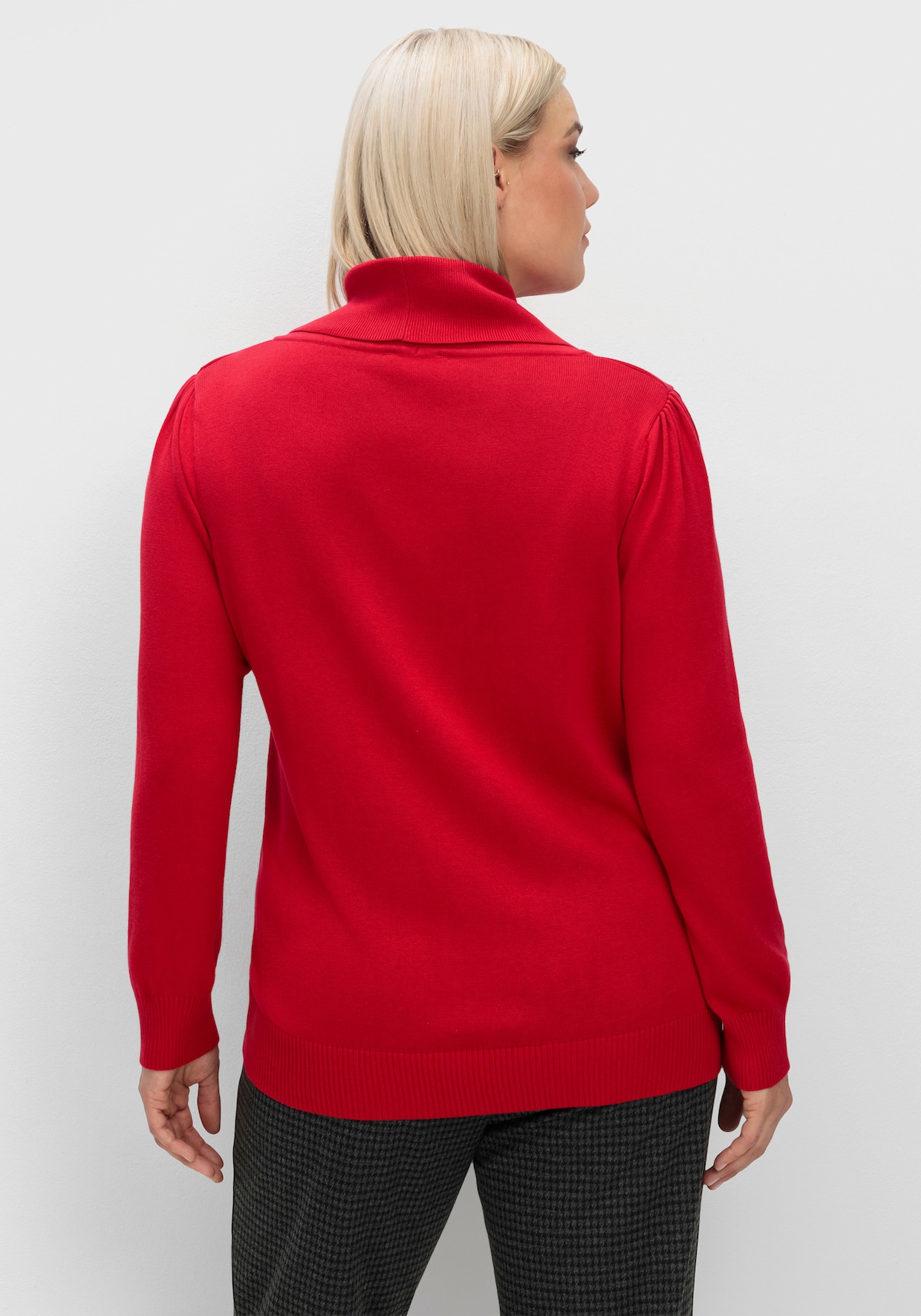 Wasserfallpullover im Baumwoll-Viskose-Mix - rot